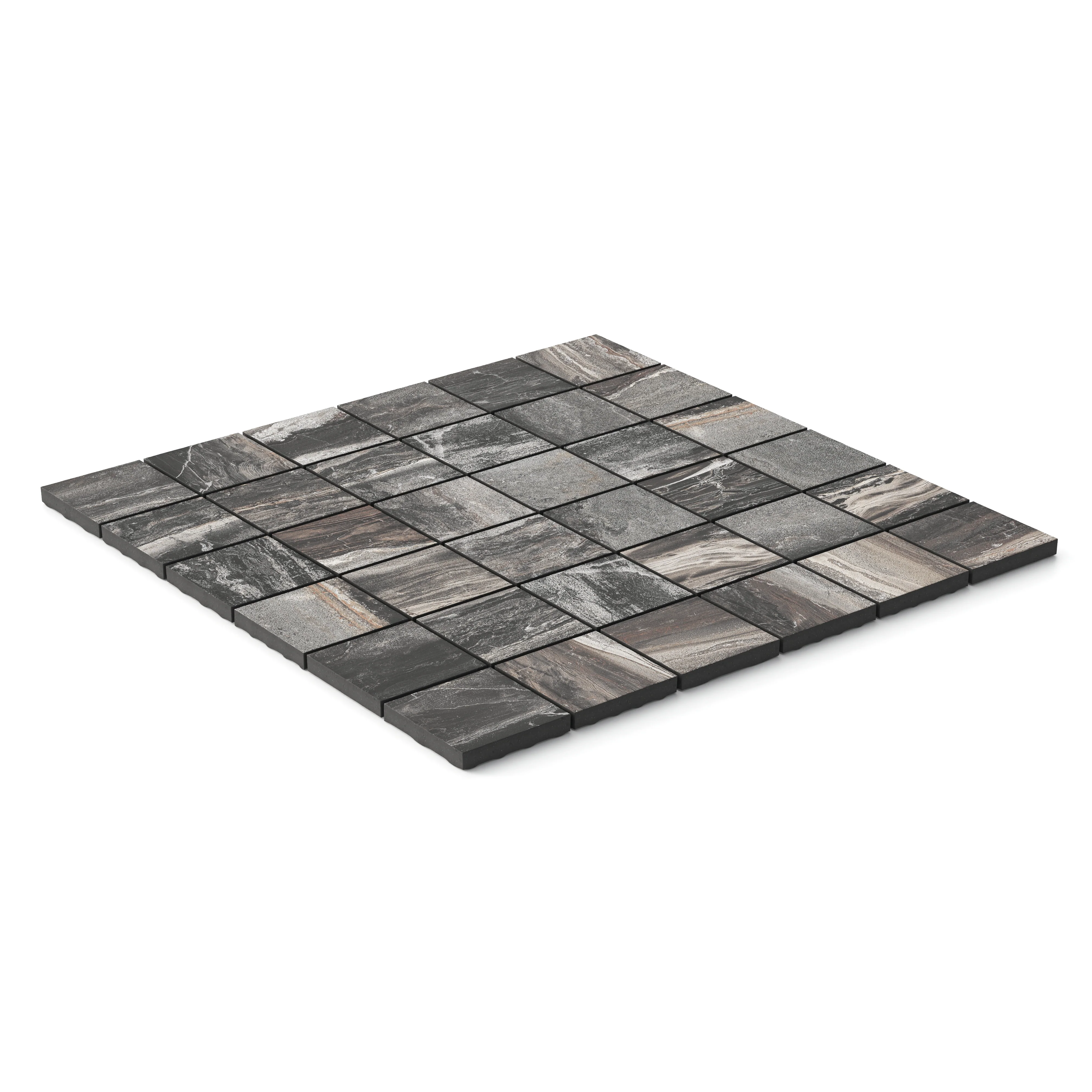 Harley 2x2 Matte Porcelain Mosaic Tile in Graphite - Image 2