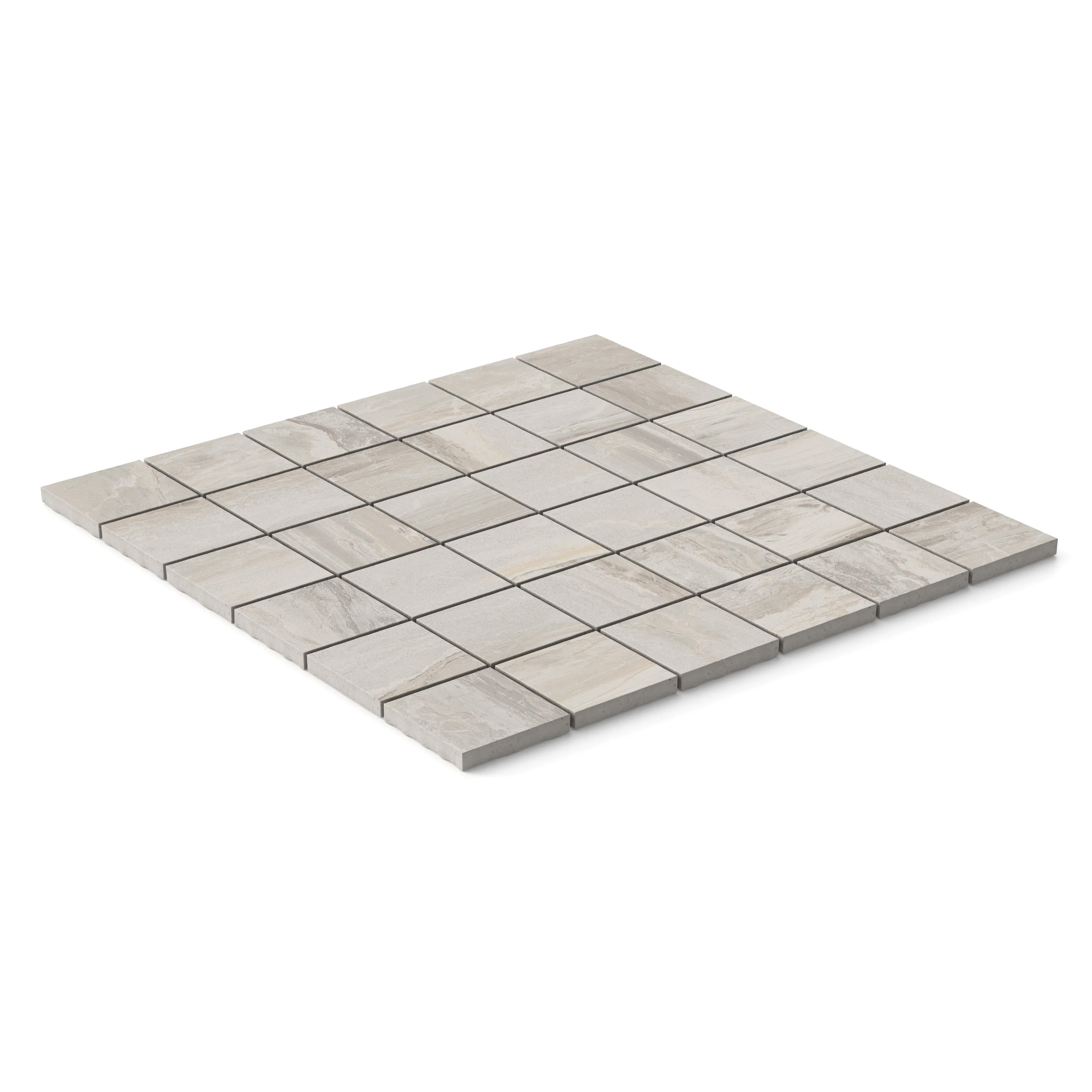 Harley 2x2 Matte Porcelain Mosaic Tile in Greige - Image 2