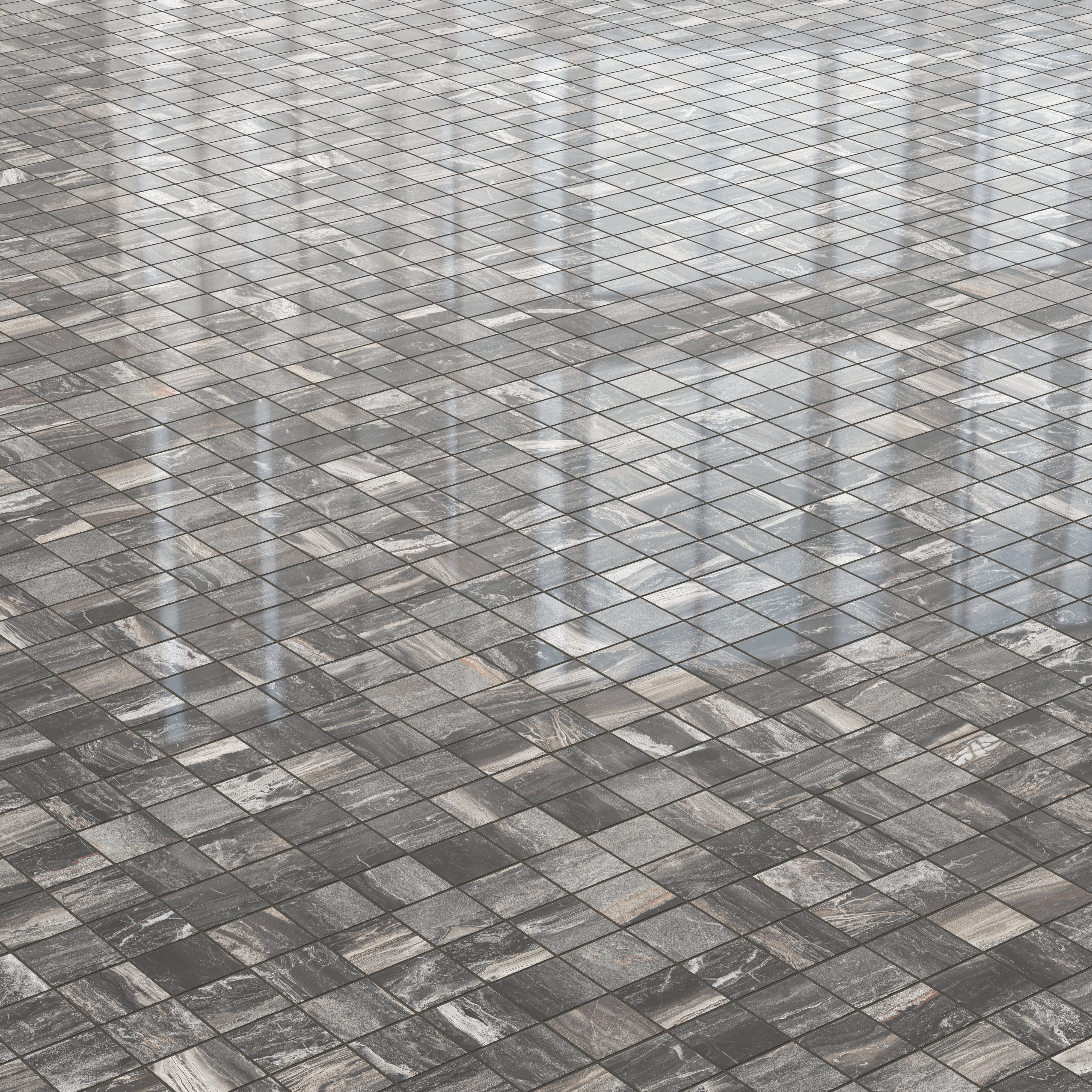 Harley 2x2 Polished Porcelain Mosaic Tile in Graphite - Image 3