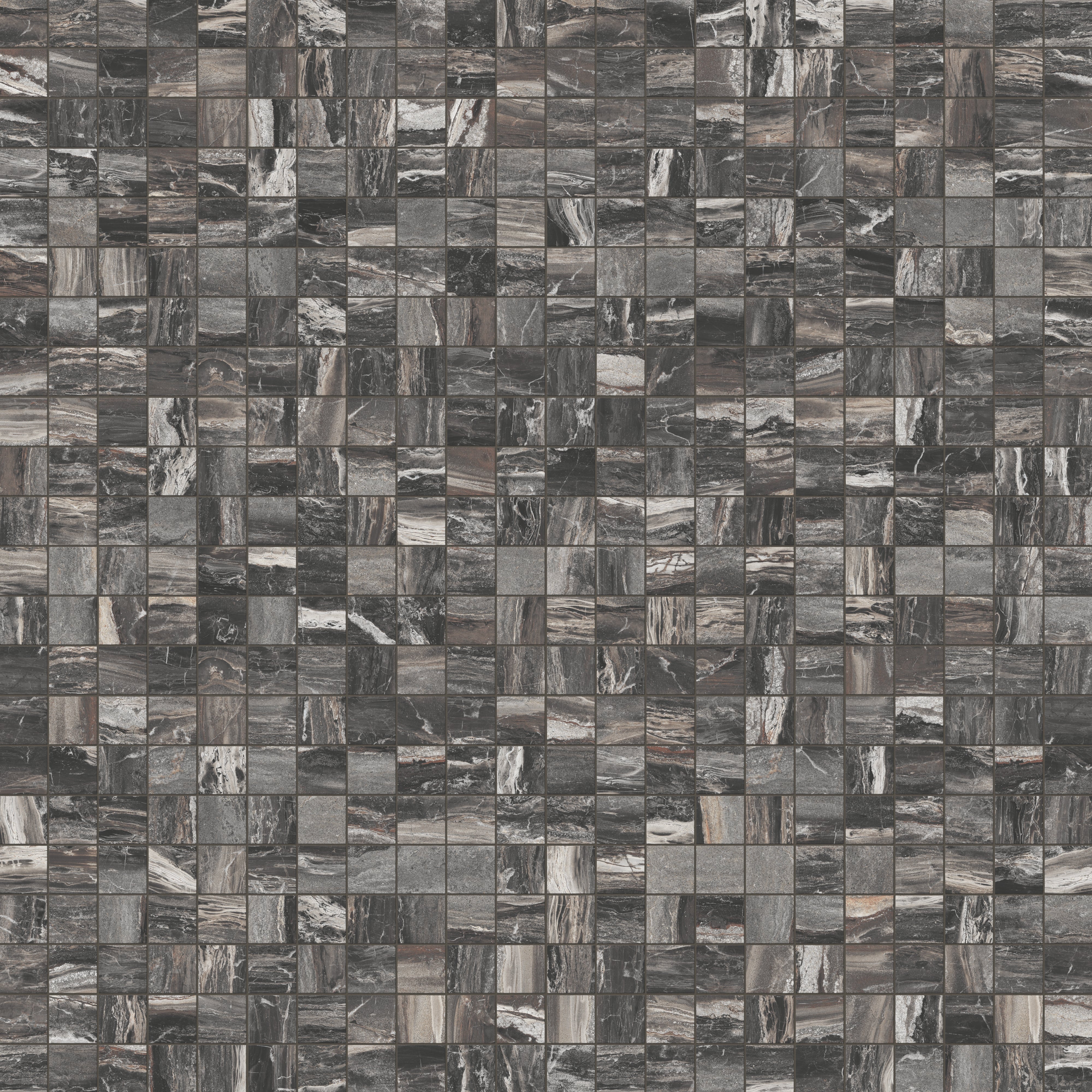 Harley 2x2 Polished Porcelain Mosaic Tile in Graphite - Image 4