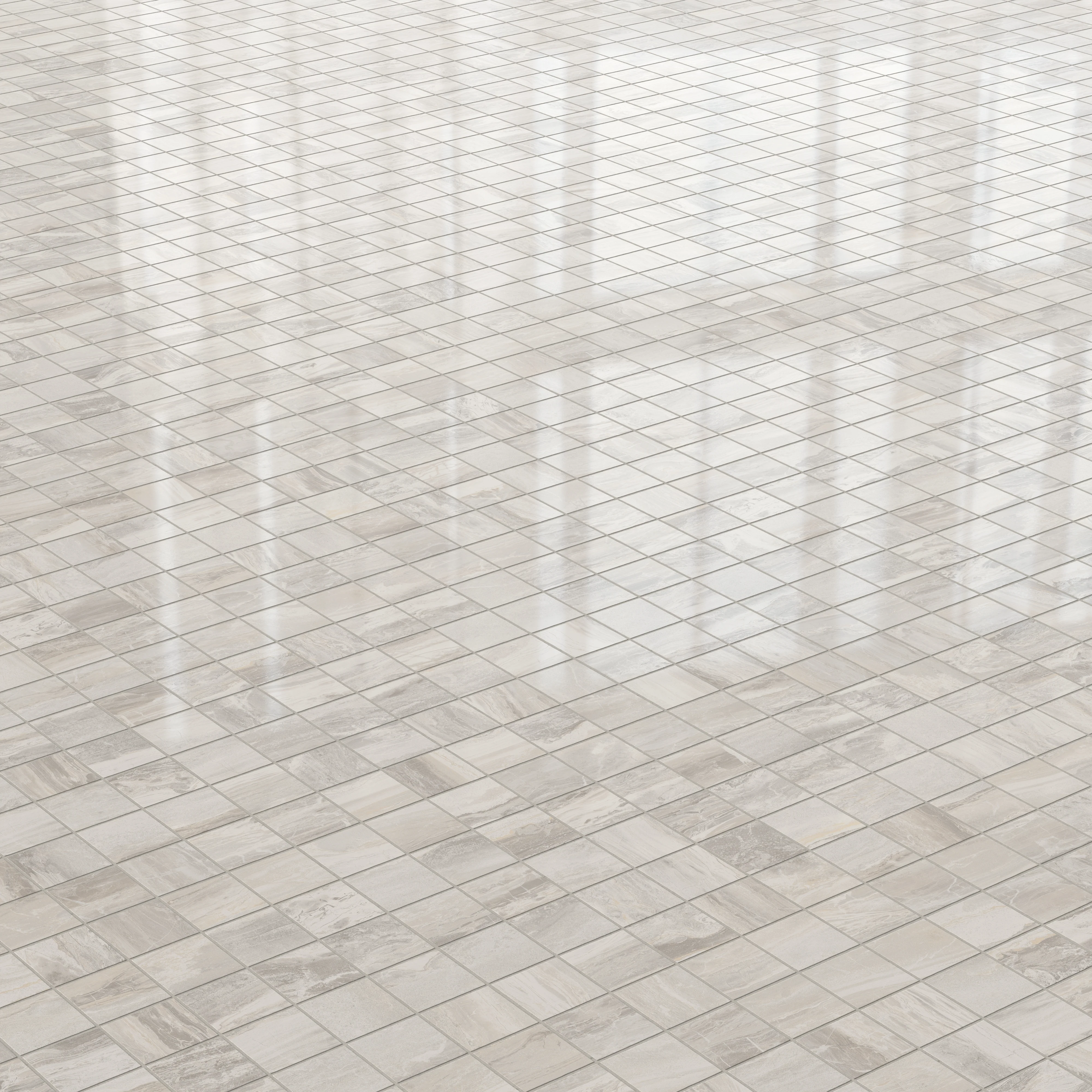 Harley 2x2 Polished Porcelain Mosaic Tile in Greige - Image 3