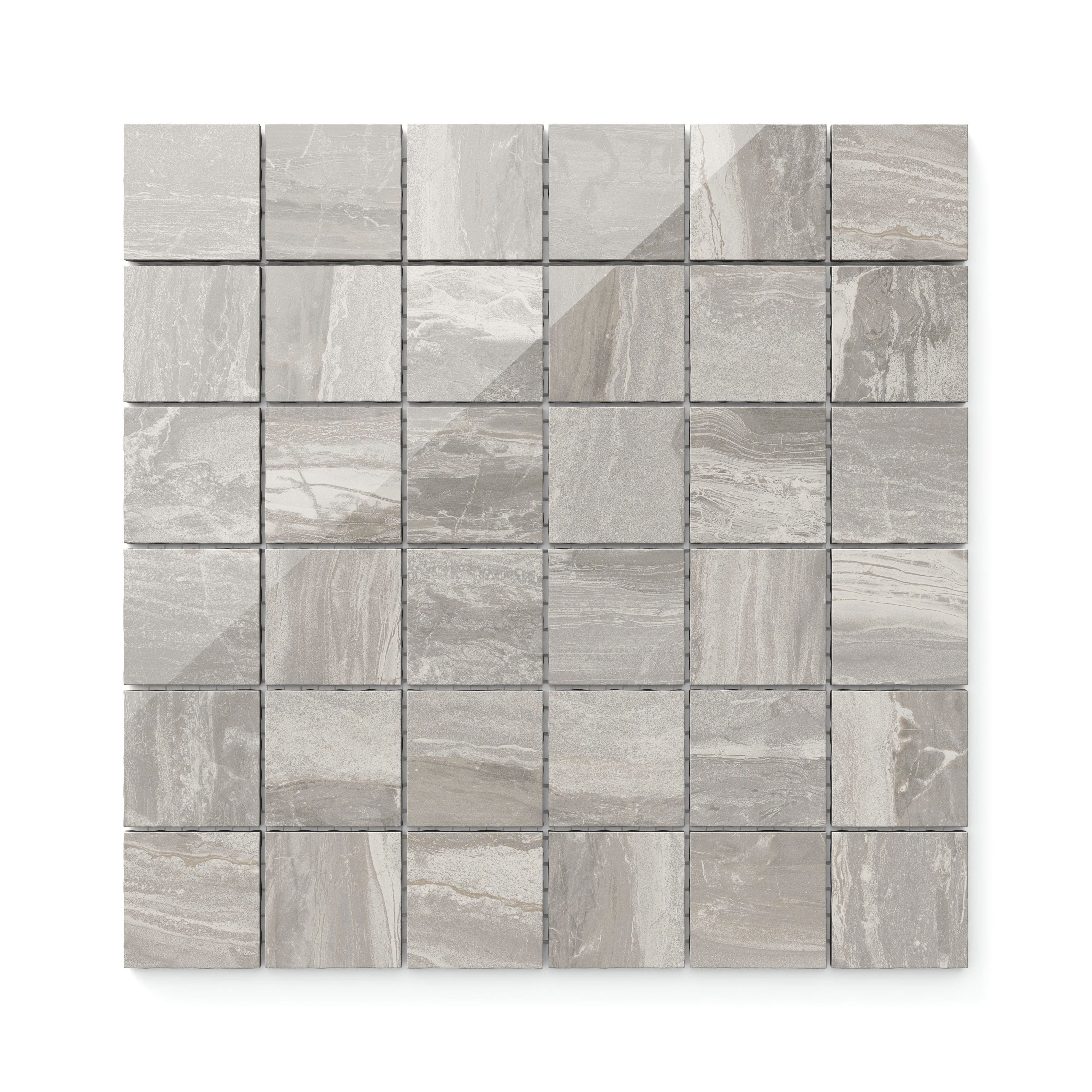 Harley 2x2 Polished Porcelain Mosaic Tile in Taupe