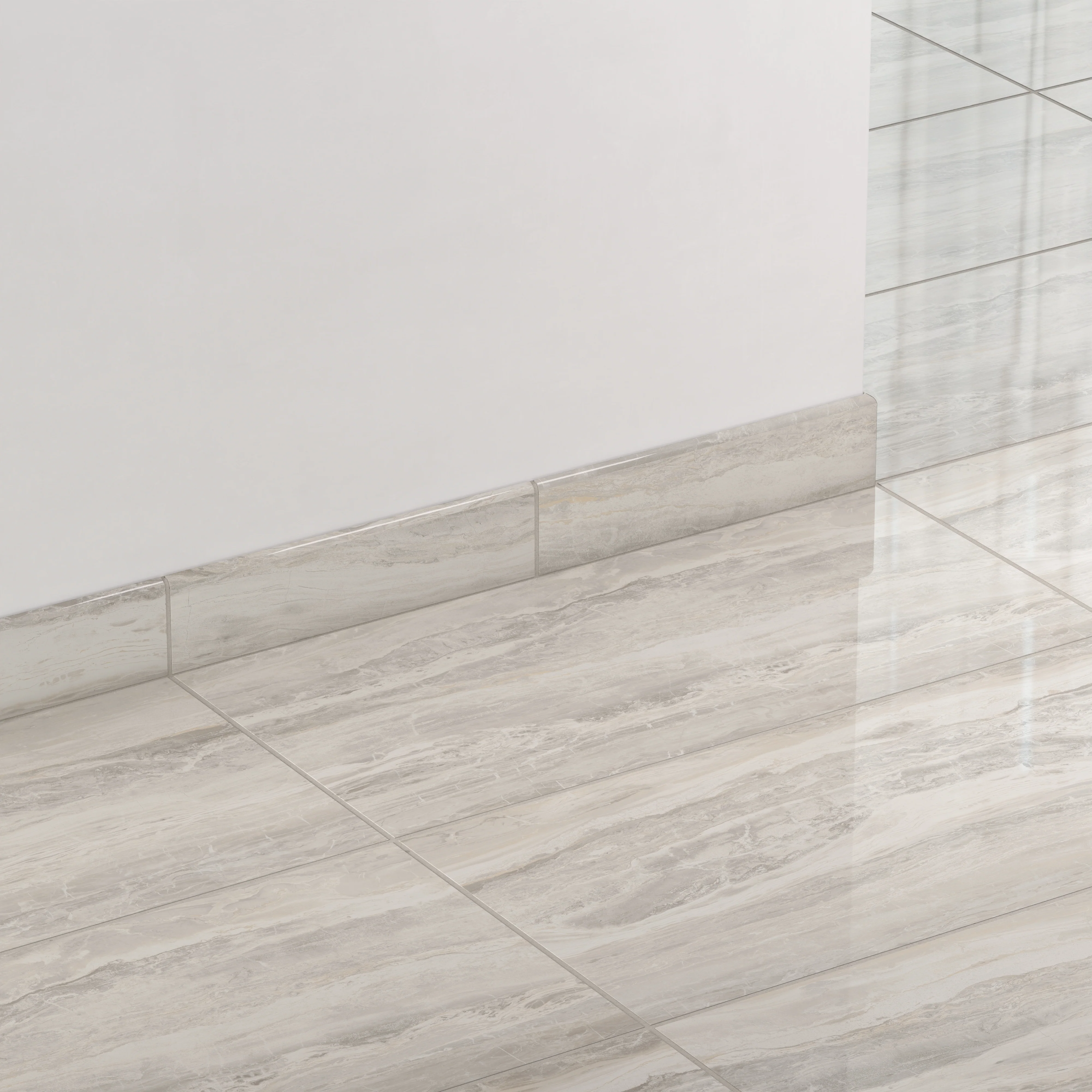 Harley 3x12 Polished Porcelain Bullnose Tile in Greige - Image 3