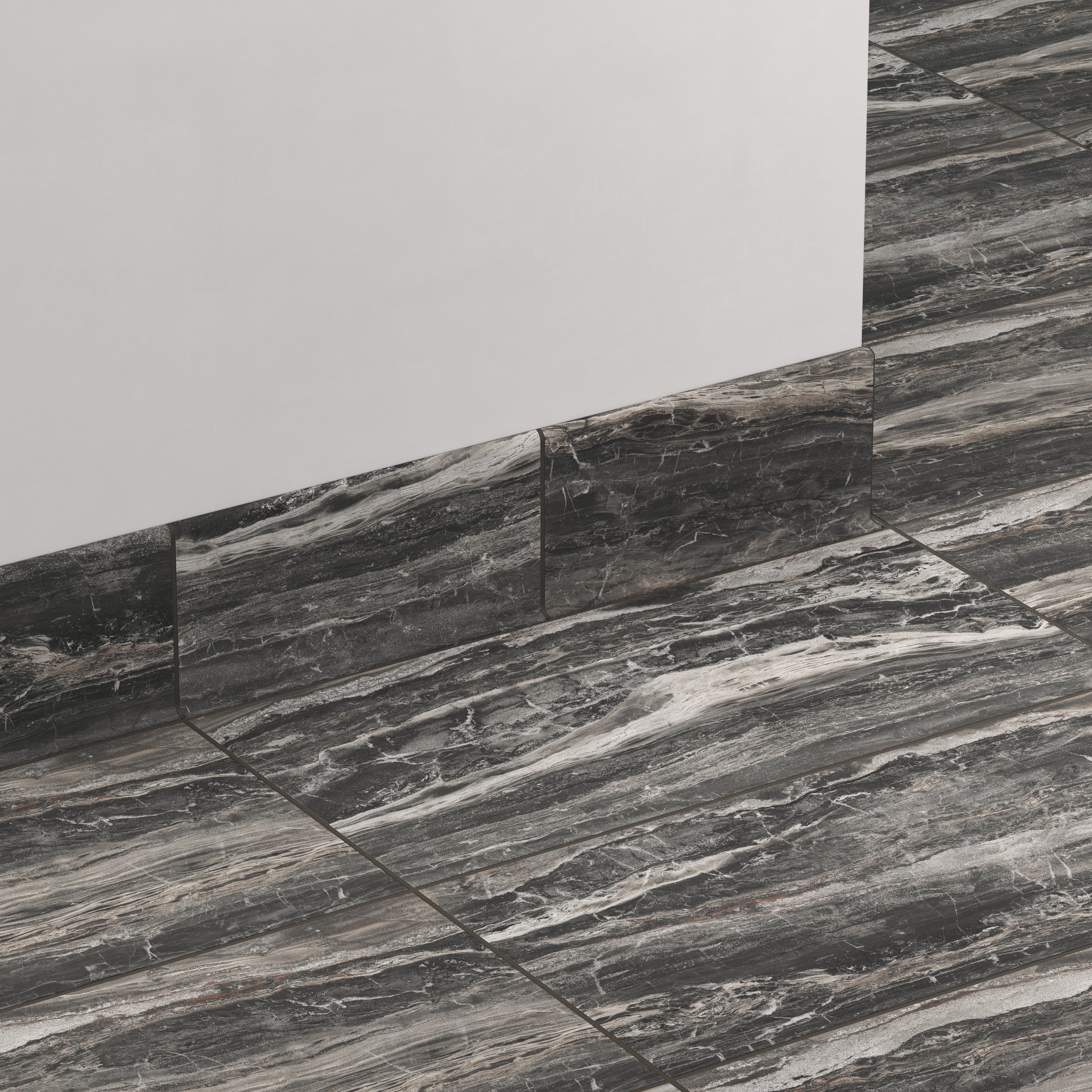 Harley 6x12 Matte Porcelain Cove Base Tile in Graphite - Image 3