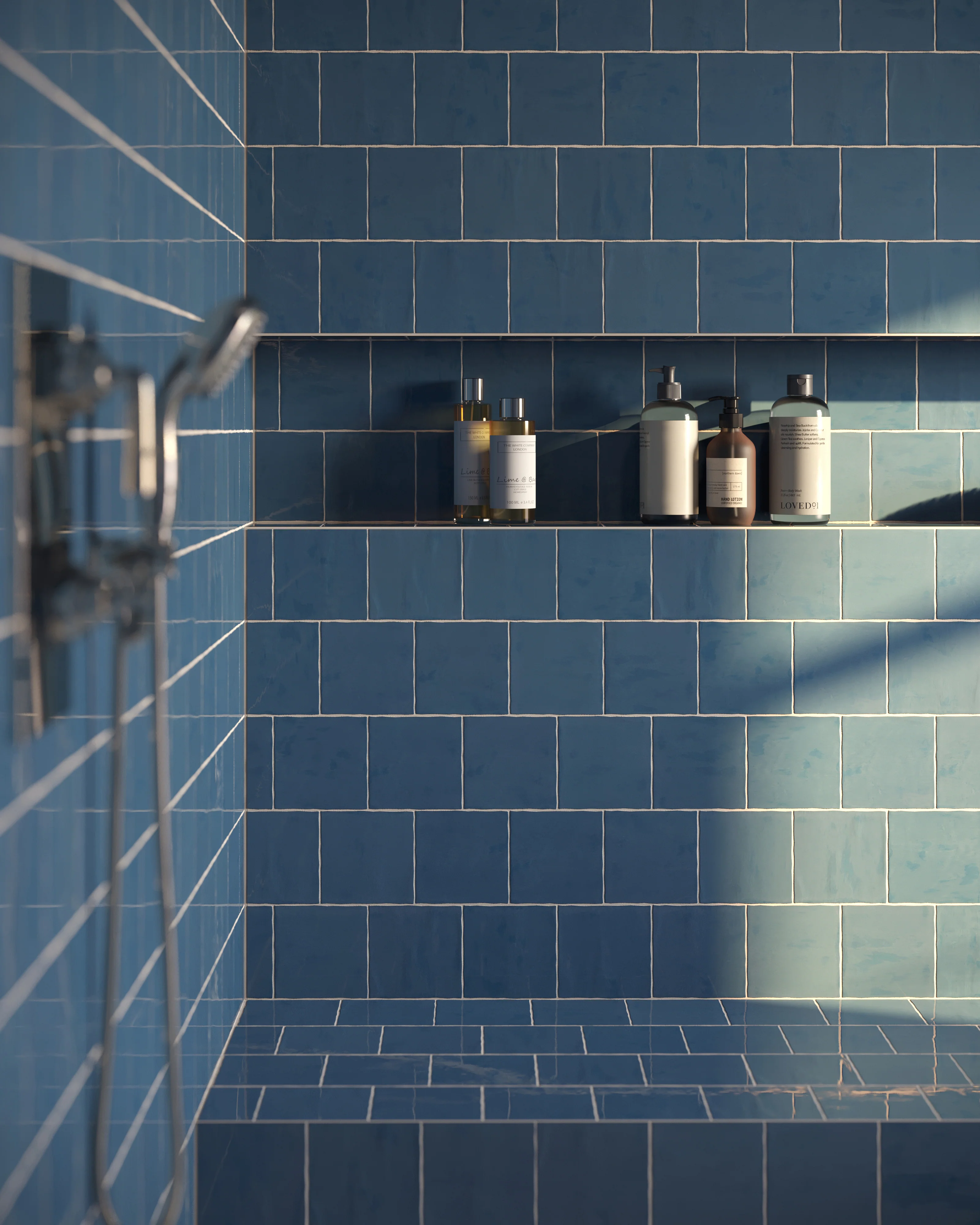 Harper 5x5 Glossy Ceramic Tile in Cerulean - Image 2