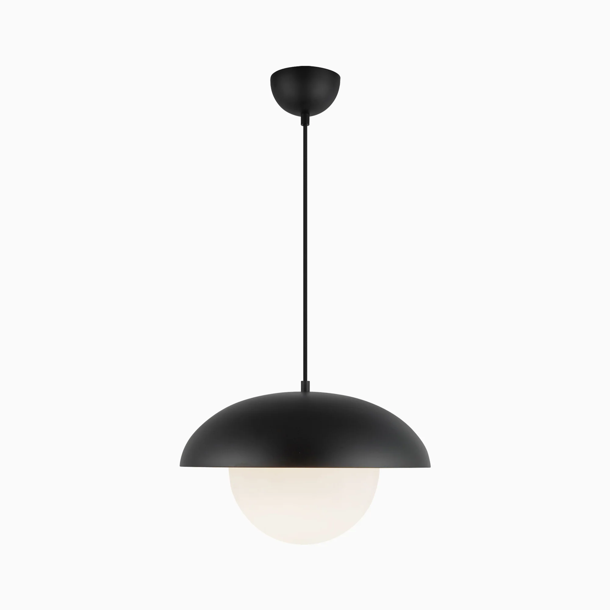 Harriet 16" 1 Light Pendant in Matte Black/Opal Matte Glass - Image 3