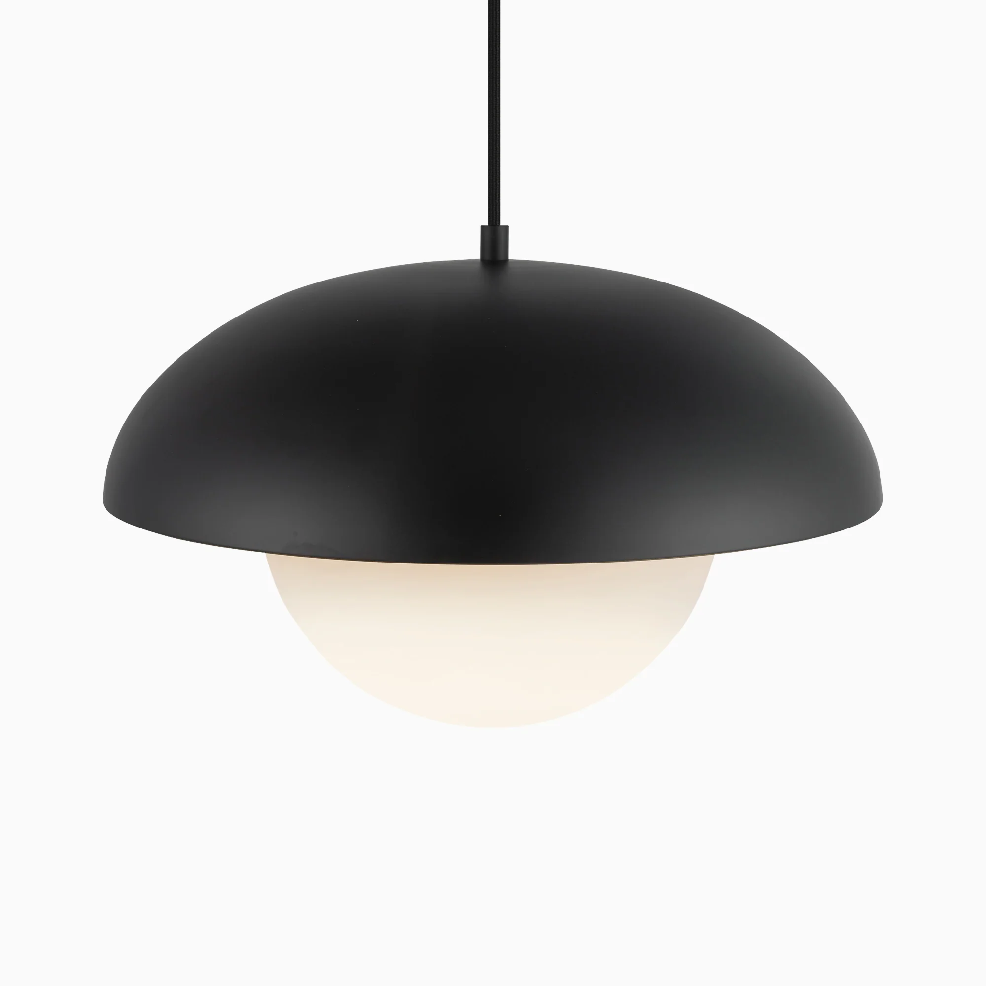 Harriet 16" 1 Light Pendant in Matte Black/Opal Matte Glass - Image 4