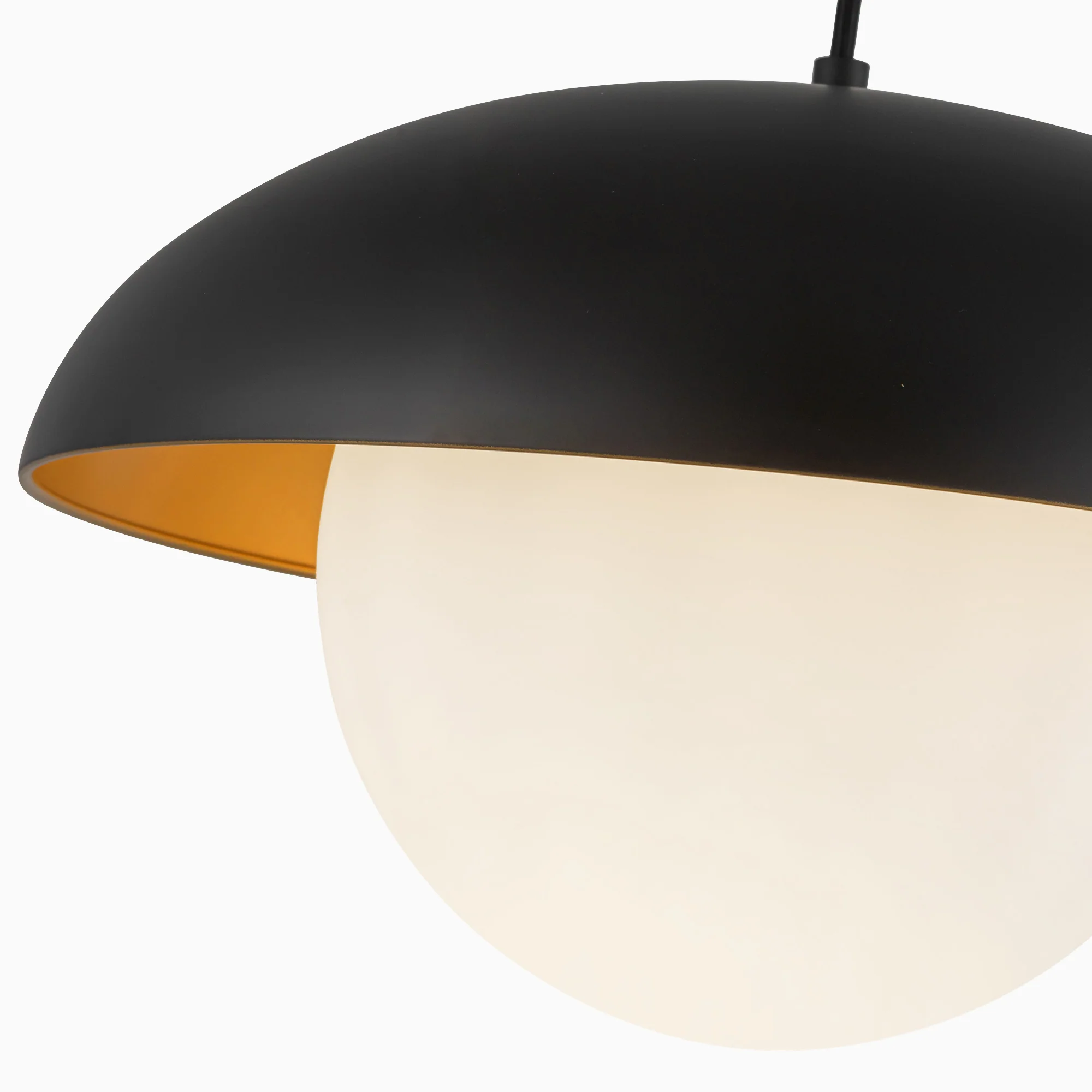 Harriet 16" 1 Light Pendant in Matte Black/Opal Matte Glass - Image 5