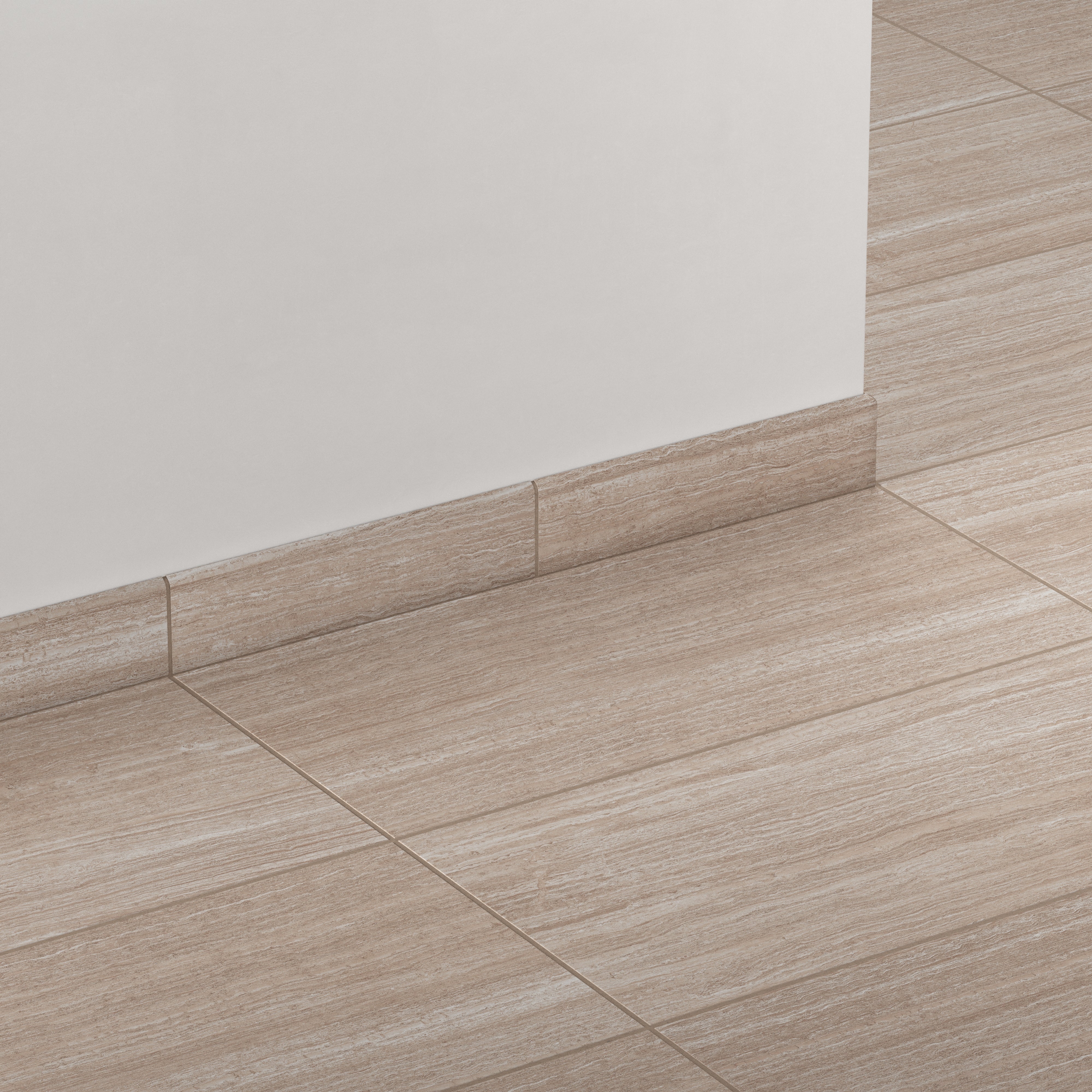Hendrix 3x12 Matte Porcelain Bullnose Tile in Almond - Image 3