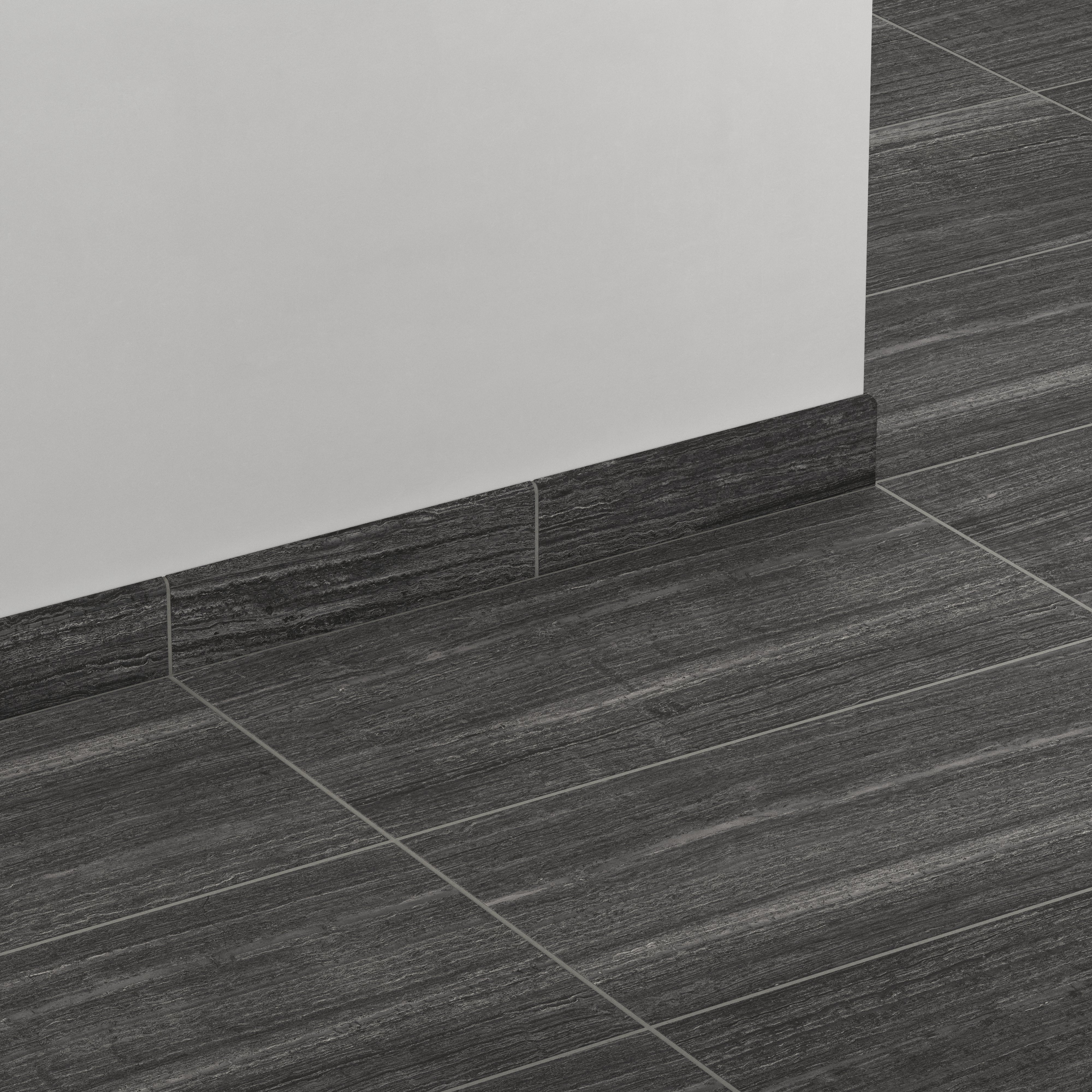 Hendrix 3x12 Matte Porcelain Bullnose Tile in Coal - Image 3