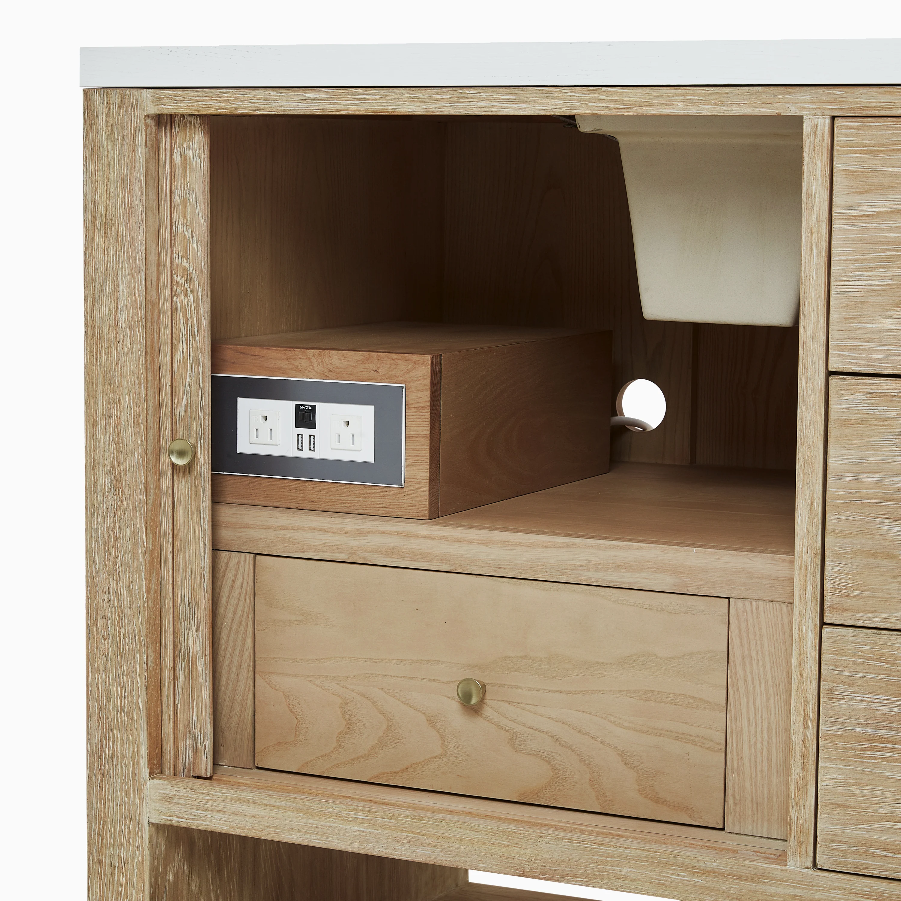 Holly 48" Single Vanity in Sunwashed Oak with 3 cm White Zeus Quartz Top - Image 7