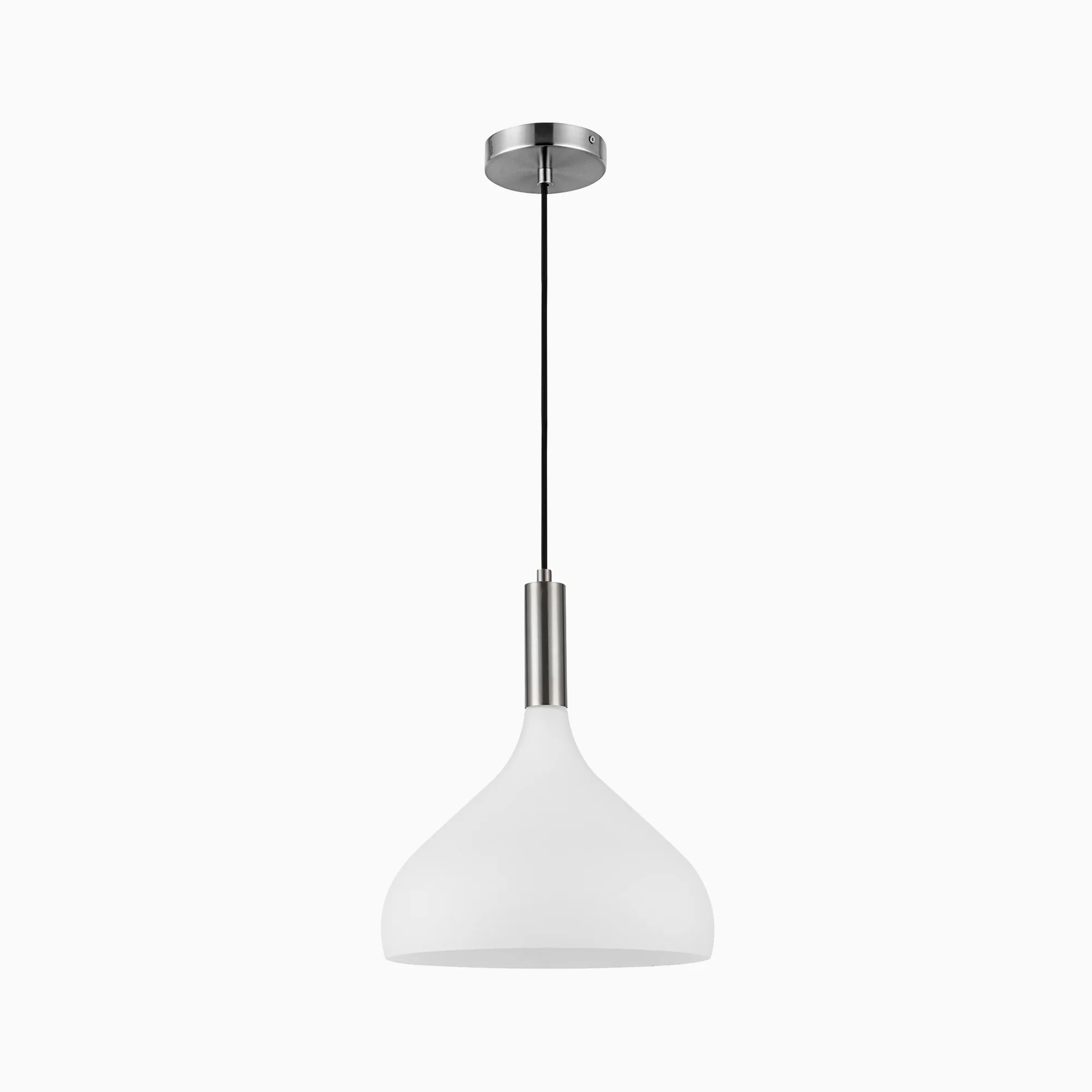 Hopkins 12" 1 Light Pendant in Brushed Nickel/Opal Glass - Image 3