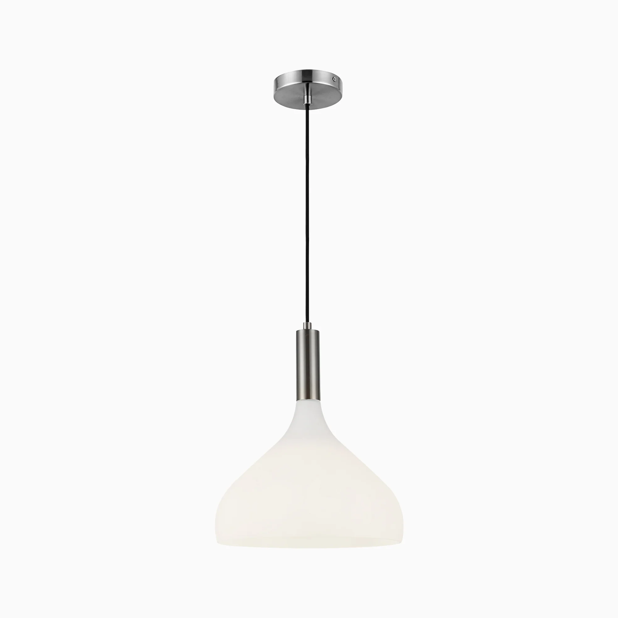 Hopkins 12" 1 Light Pendant in Brushed Nickel/Opal Glass - Image 4