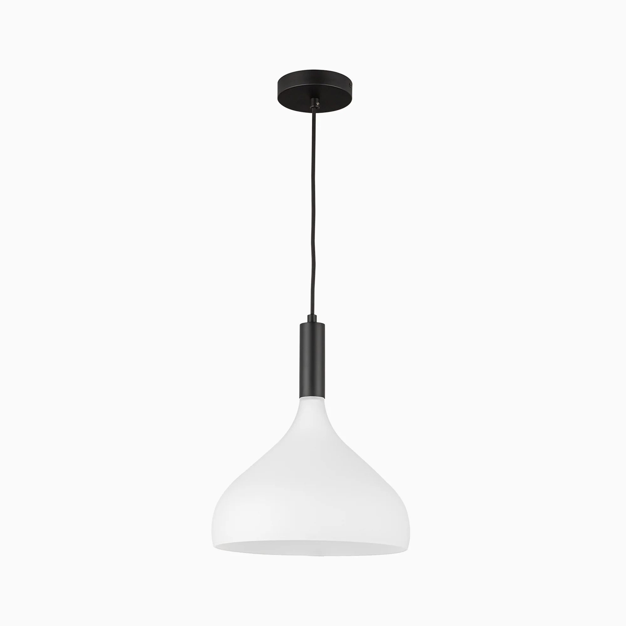 Hopkins 12" 1 Light Pendant in Matte Black/Opal Glass - Image 3