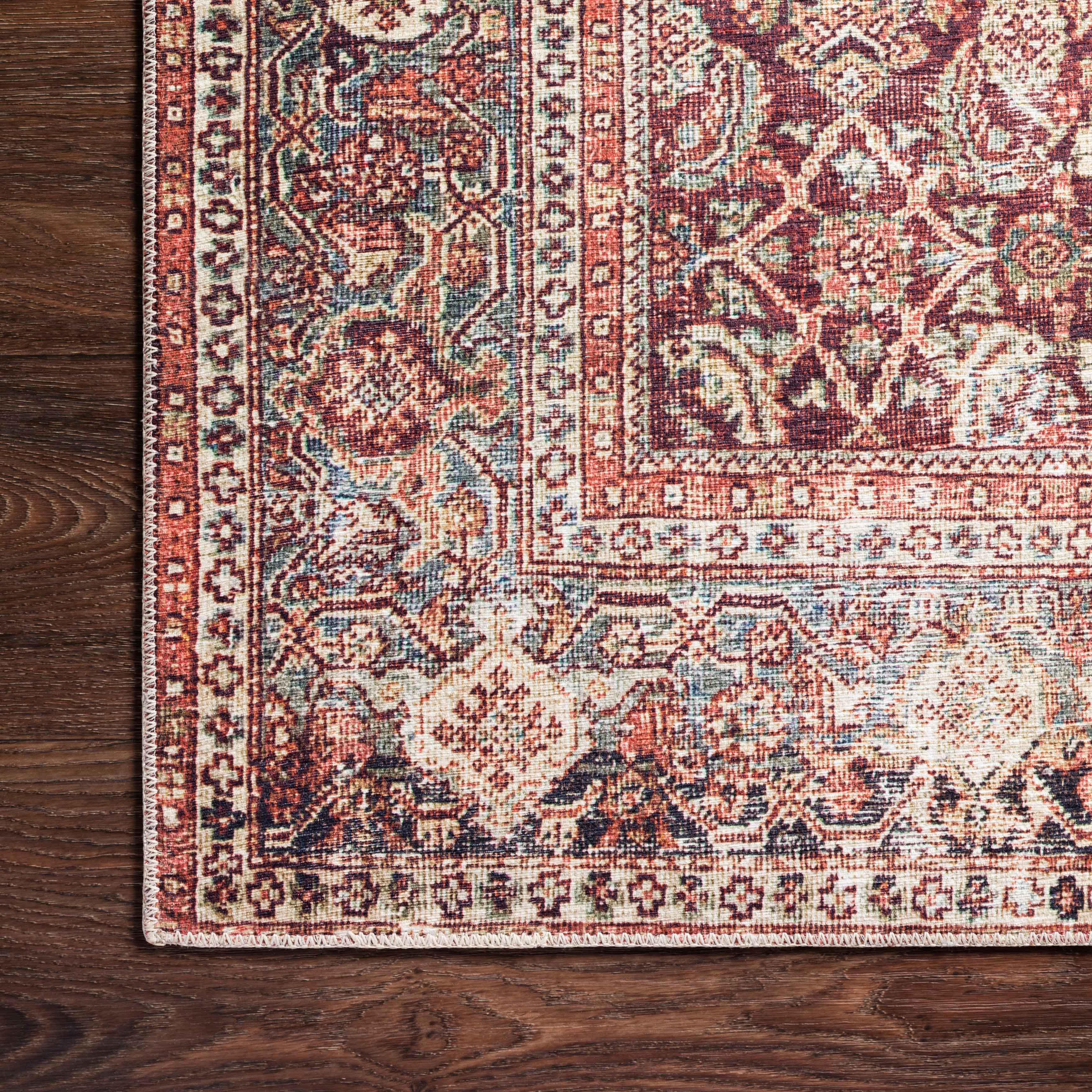 Hutchinson Rug in Burgundy / Khaki - Image 3