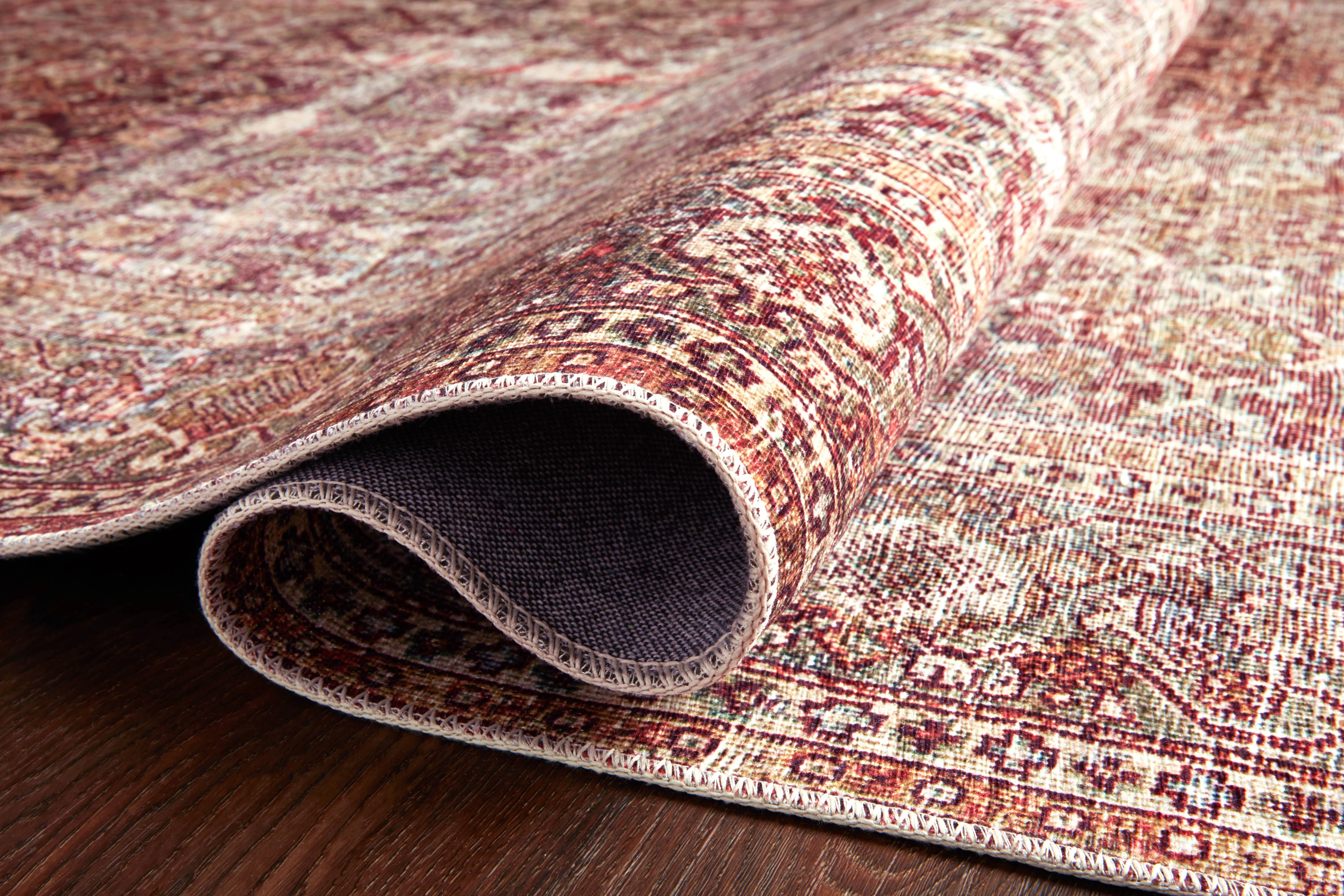 Hutchinson Rug in Burgundy / Khaki - Image 5