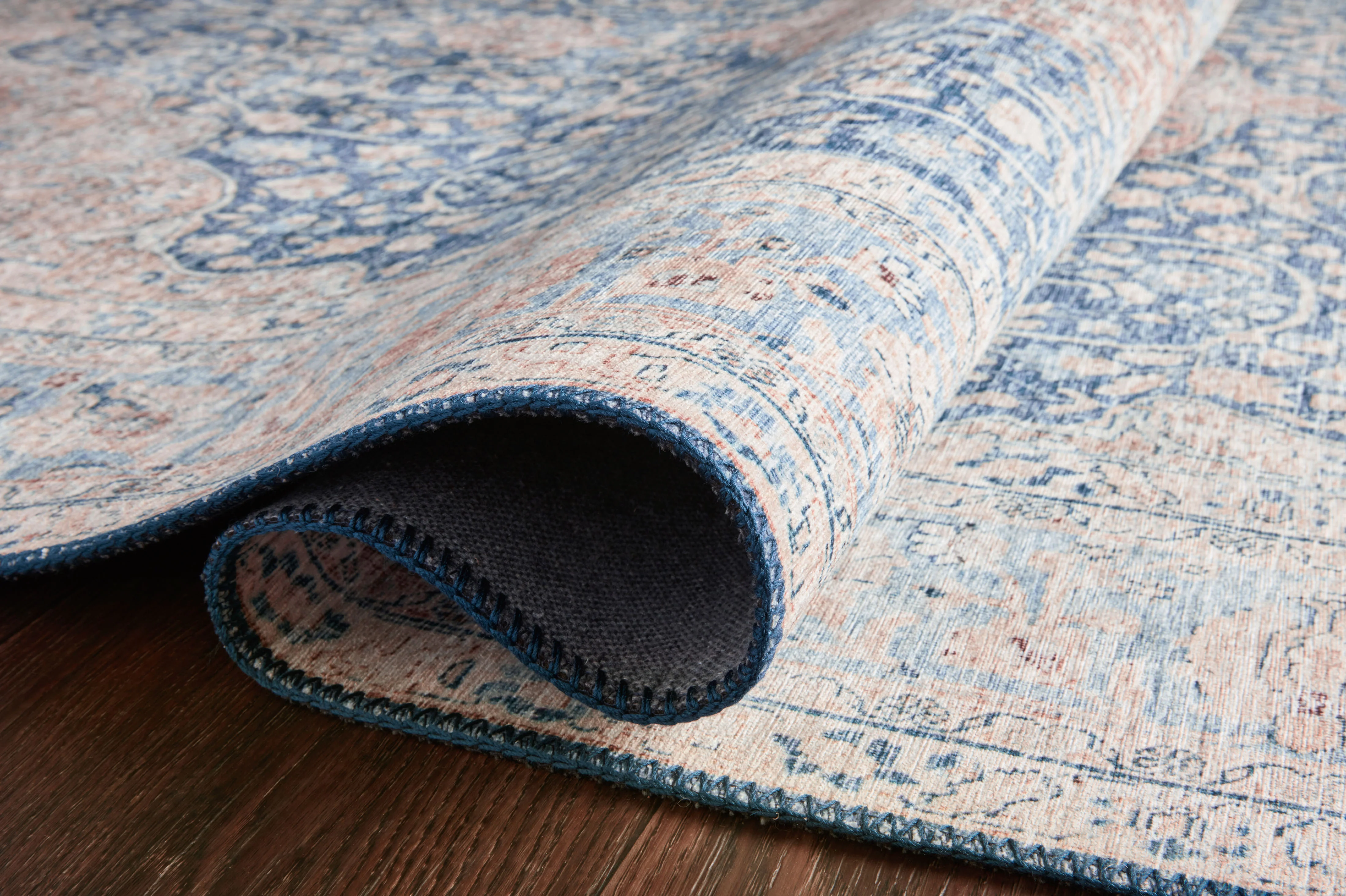 Hutchinson Rug in Marine / Peach - Image 5