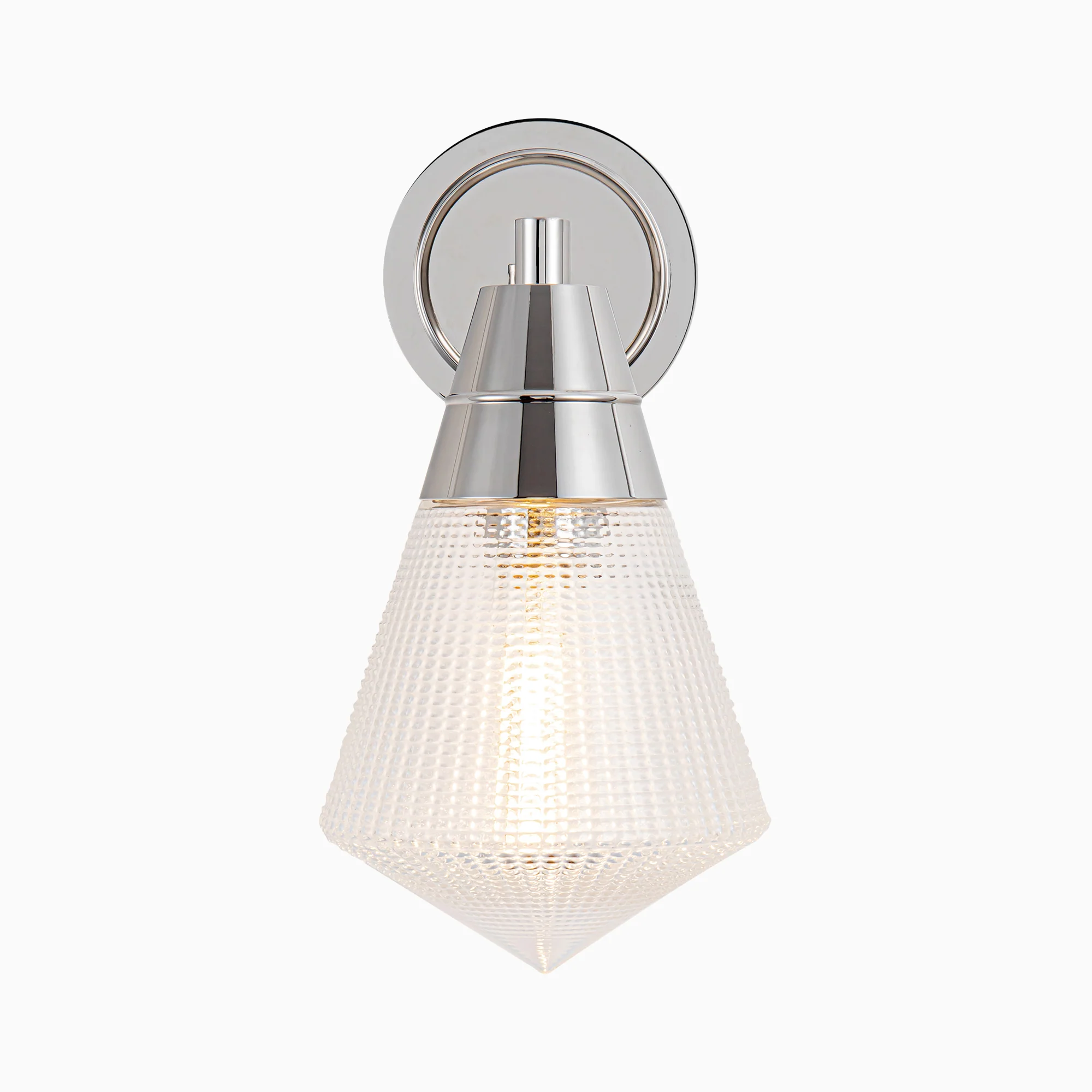 Irene 6" 1 Light Wall/Vanity Light in Polished Nickel/Prismatic Glass - Image 3