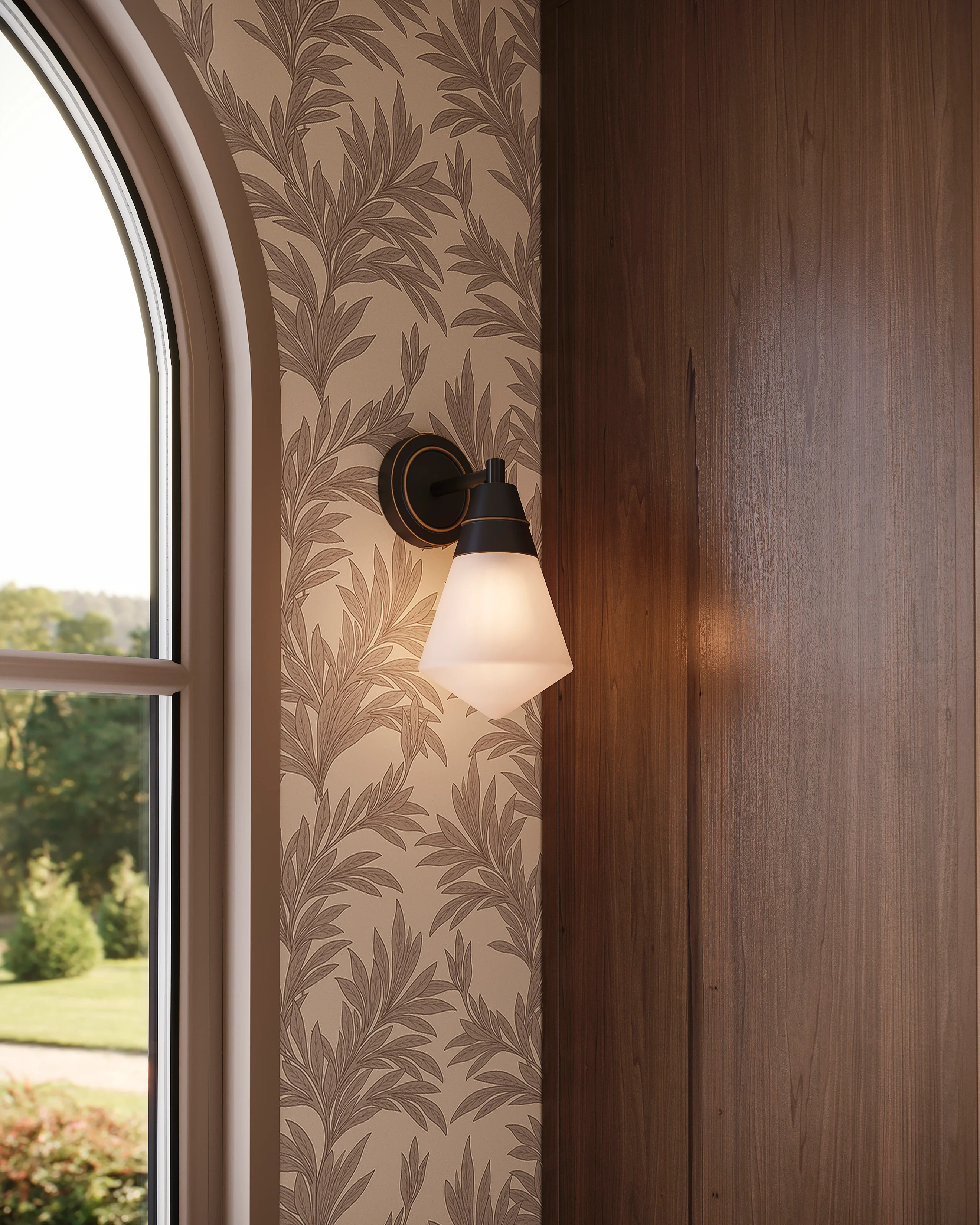 Irene 6" 1 Light Wall/Vanity Light in Urban Bronze/Opal Matte Glass - Image 2