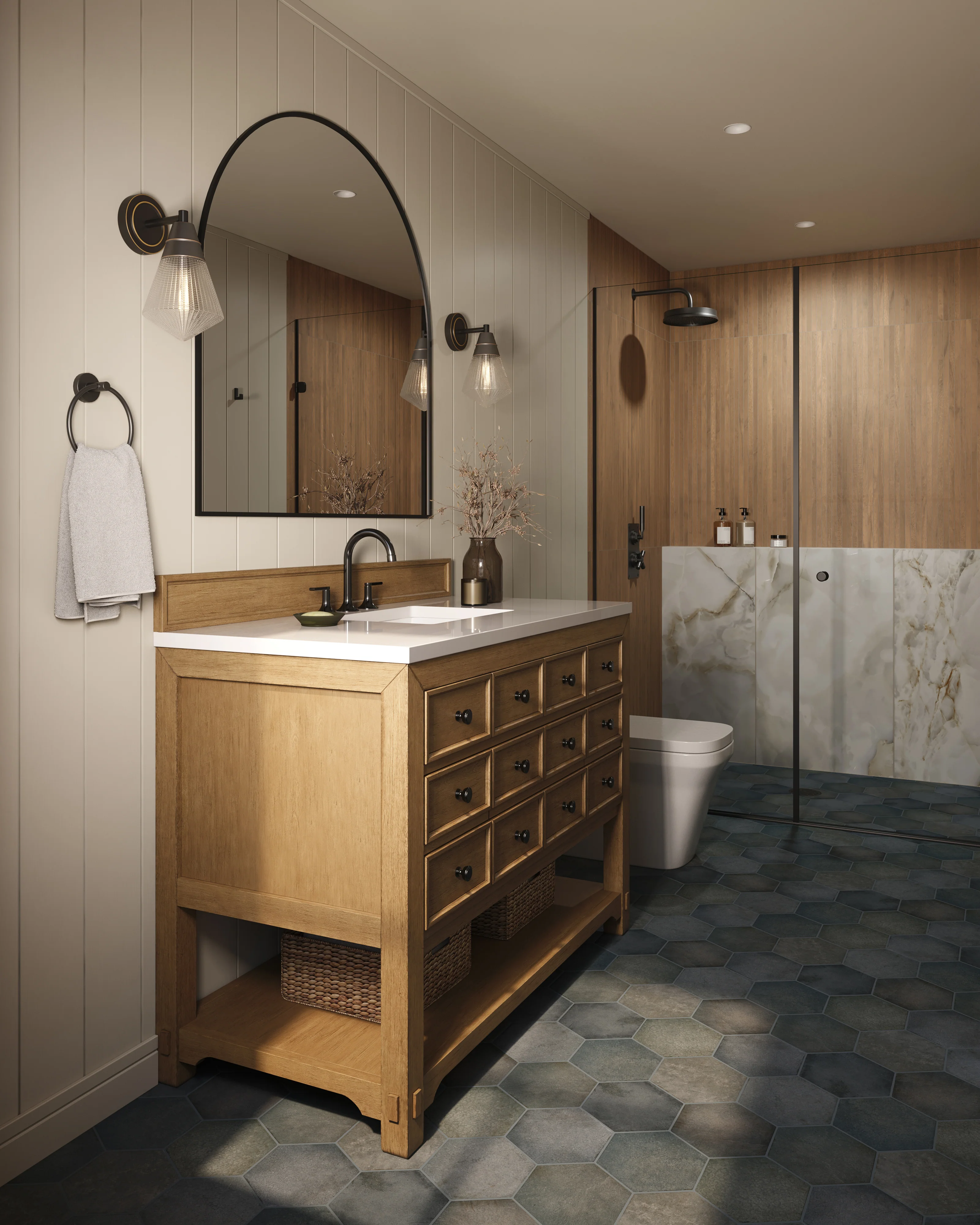 Irene 6" 1 Light Wall/Vanity Light in Urban Bronze/Prismatic Glass - Image 6