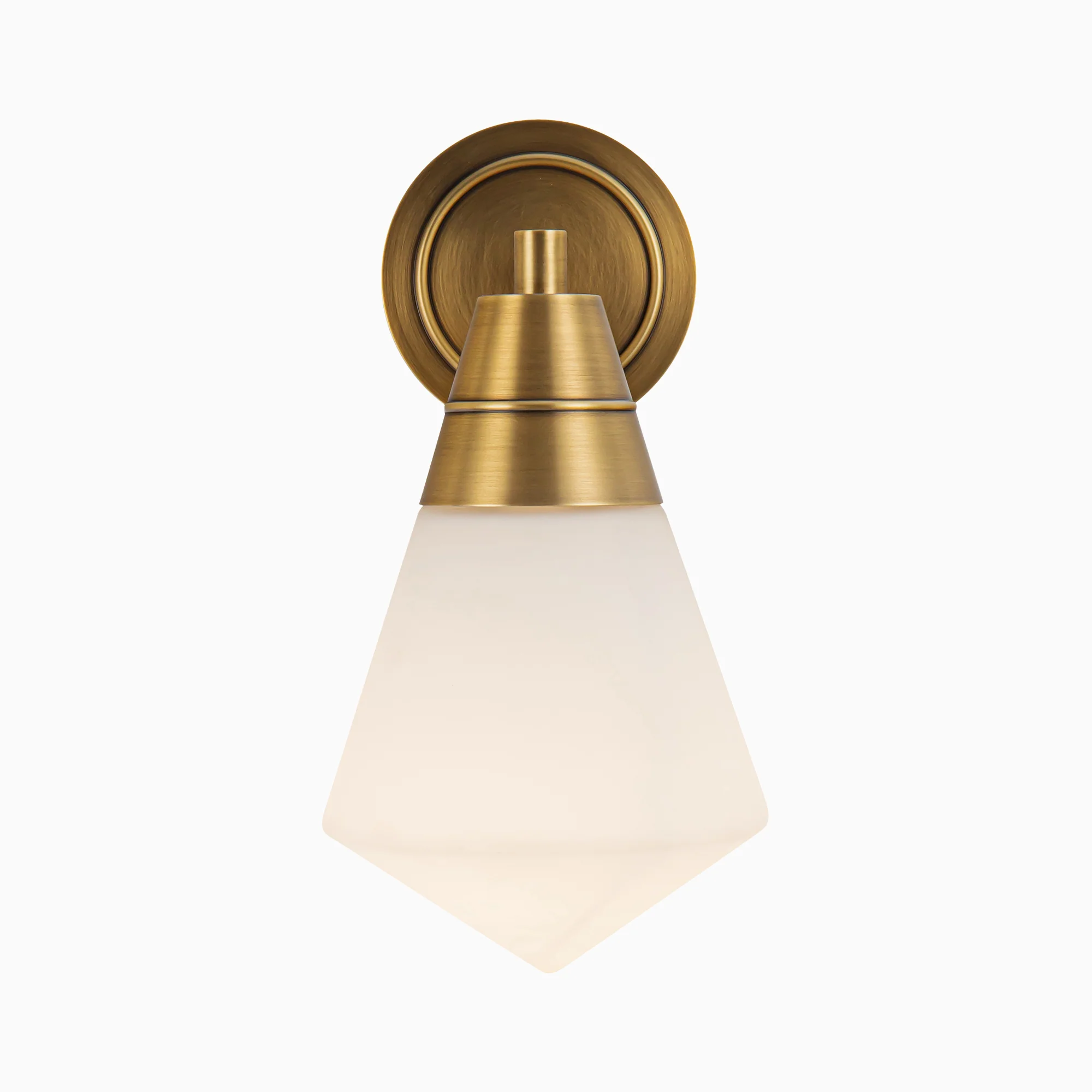 Irene 6" 1 Light Wall/Vanity Light in Vintage Brass/Opal Matte Glass - Image 3