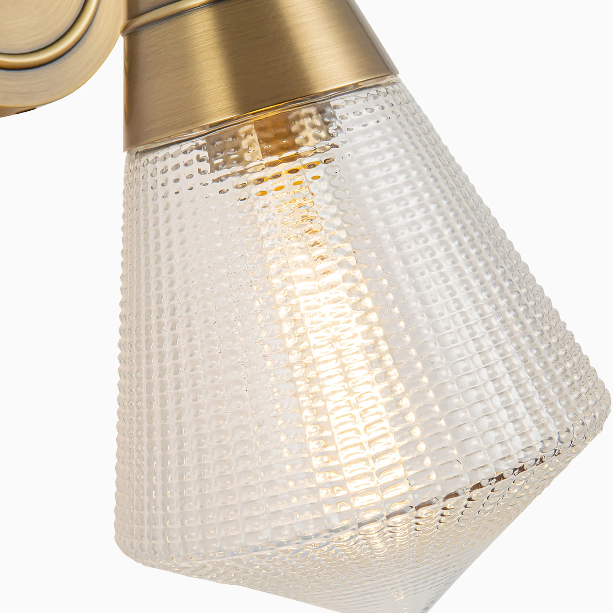 Irene 6" 1 Light Wall/Vanity Light in Vintage Brass/Prismatic Glass - Image 4