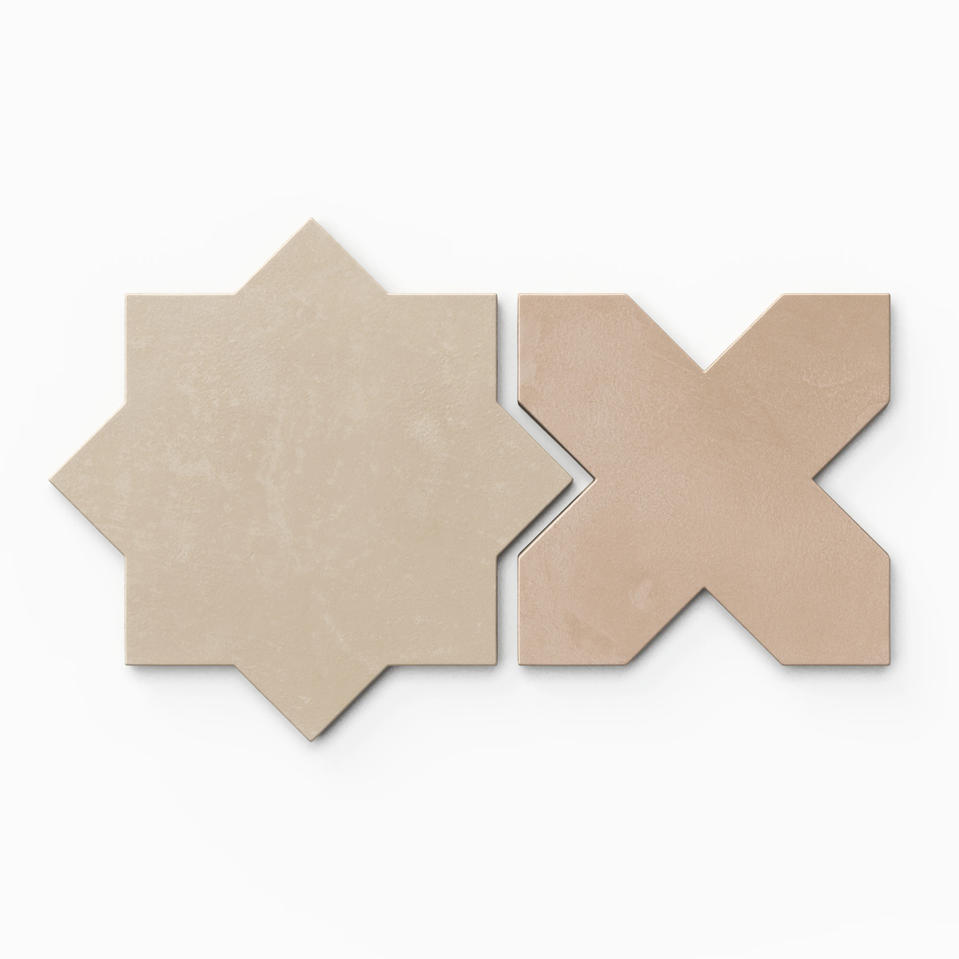 Isabel 11x11 Matte Porcelain Tile Star in Almond Mist and Cross in Rosewood - Image 3