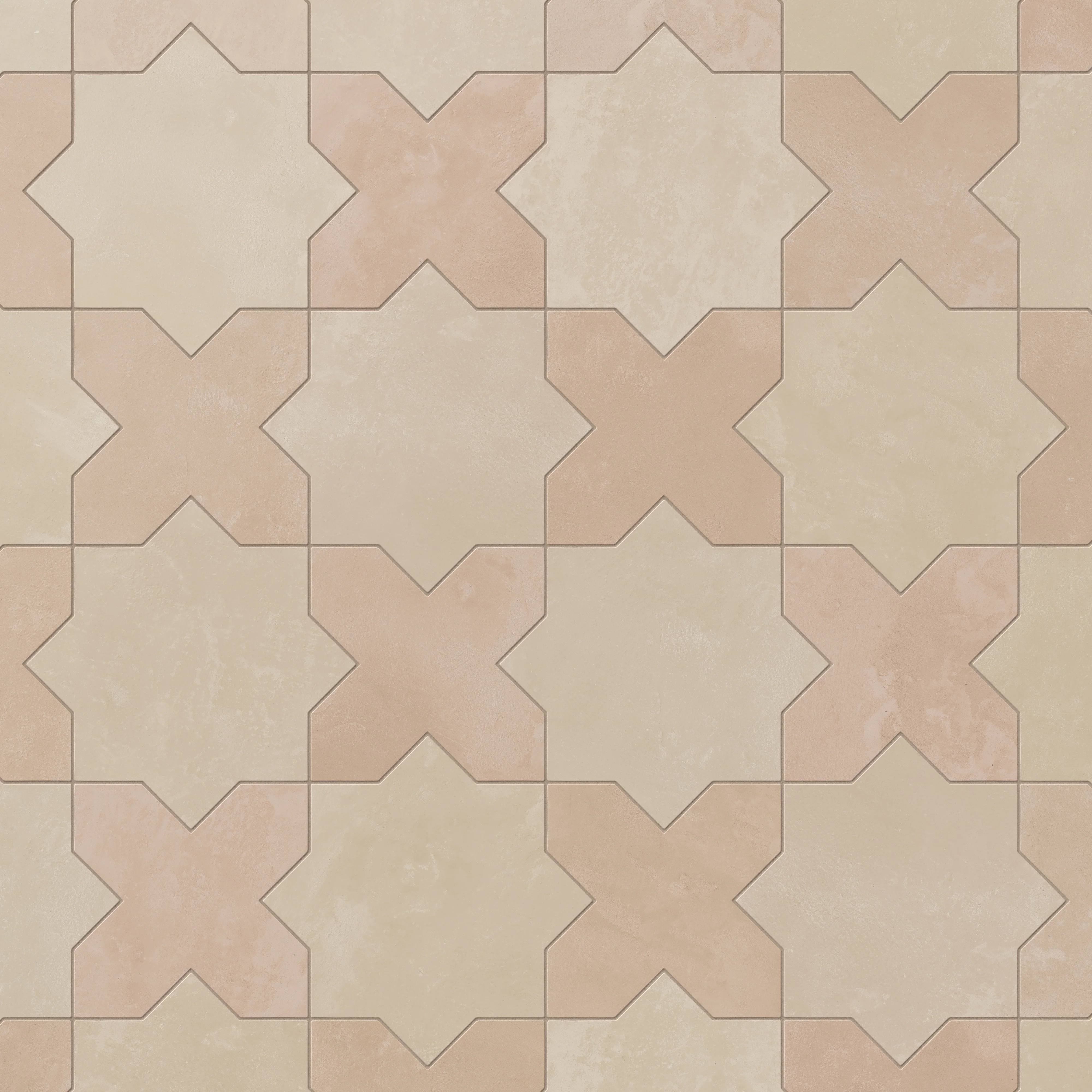 Isabel 11x11 Matte Porcelain Tile Star in Almond Mist and Cross in Rosewood - Image 5