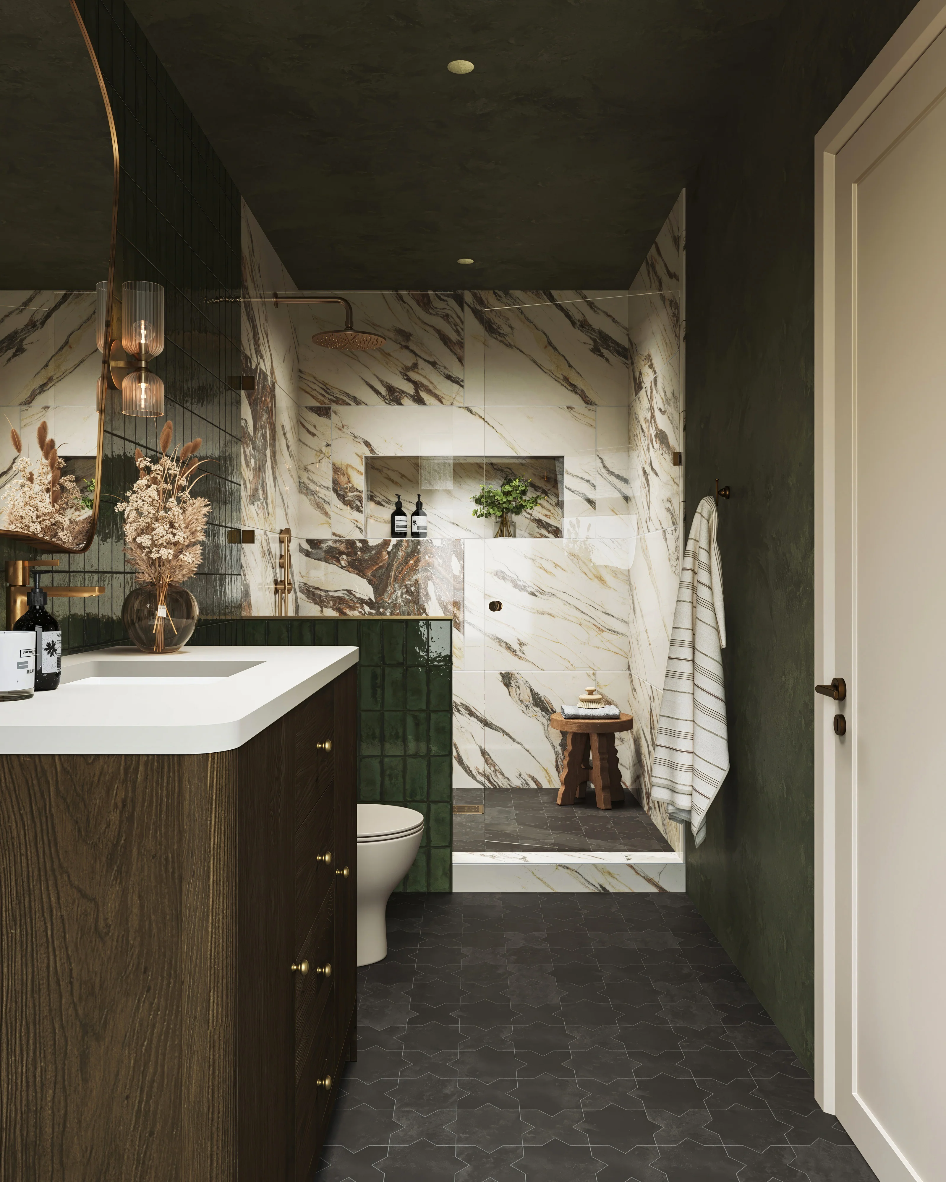 Aniston 24x48 Matte Porcelain Tile in Calacatta Viola - Image 24