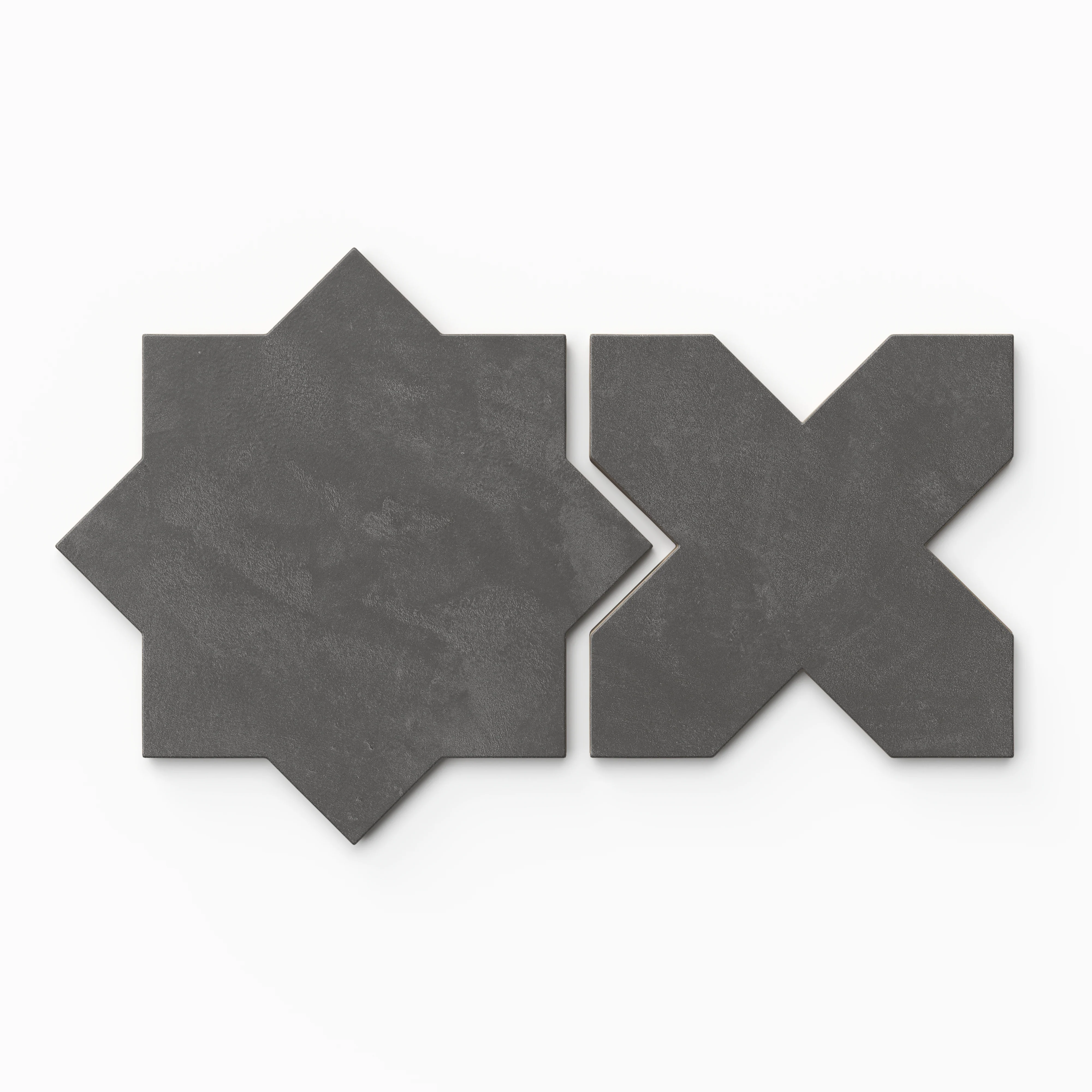 Isabel 11x11 Matte Porcelain Tile Star in Charcoal and Cross in Charcoal - Image 3