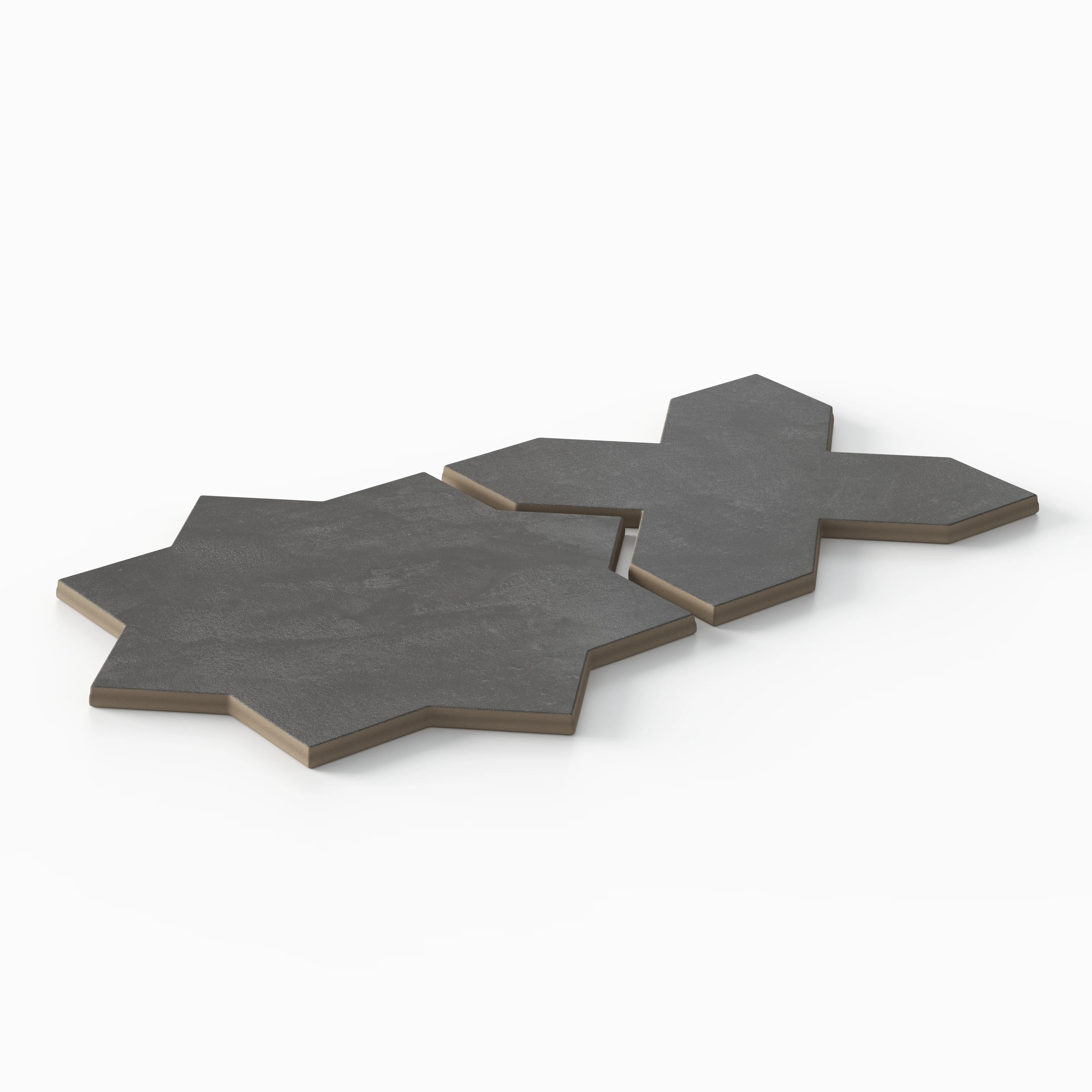 Isabel 11x11 Matte Porcelain Tile Star in Charcoal and Cross in Charcoal - Image 4