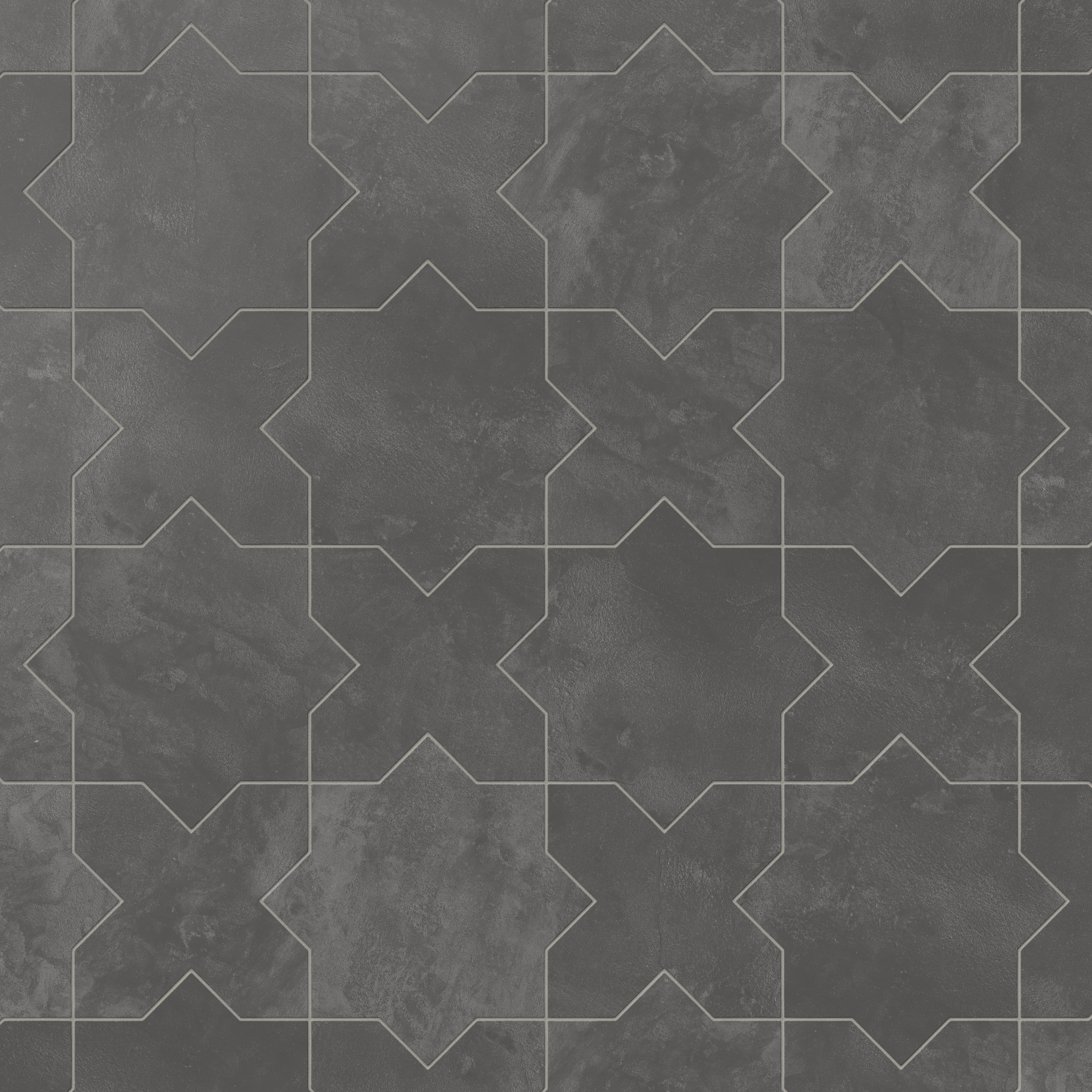 Isabel 11x11 Matte Porcelain Tile Star in Charcoal and Cross in Charcoal - Image 5