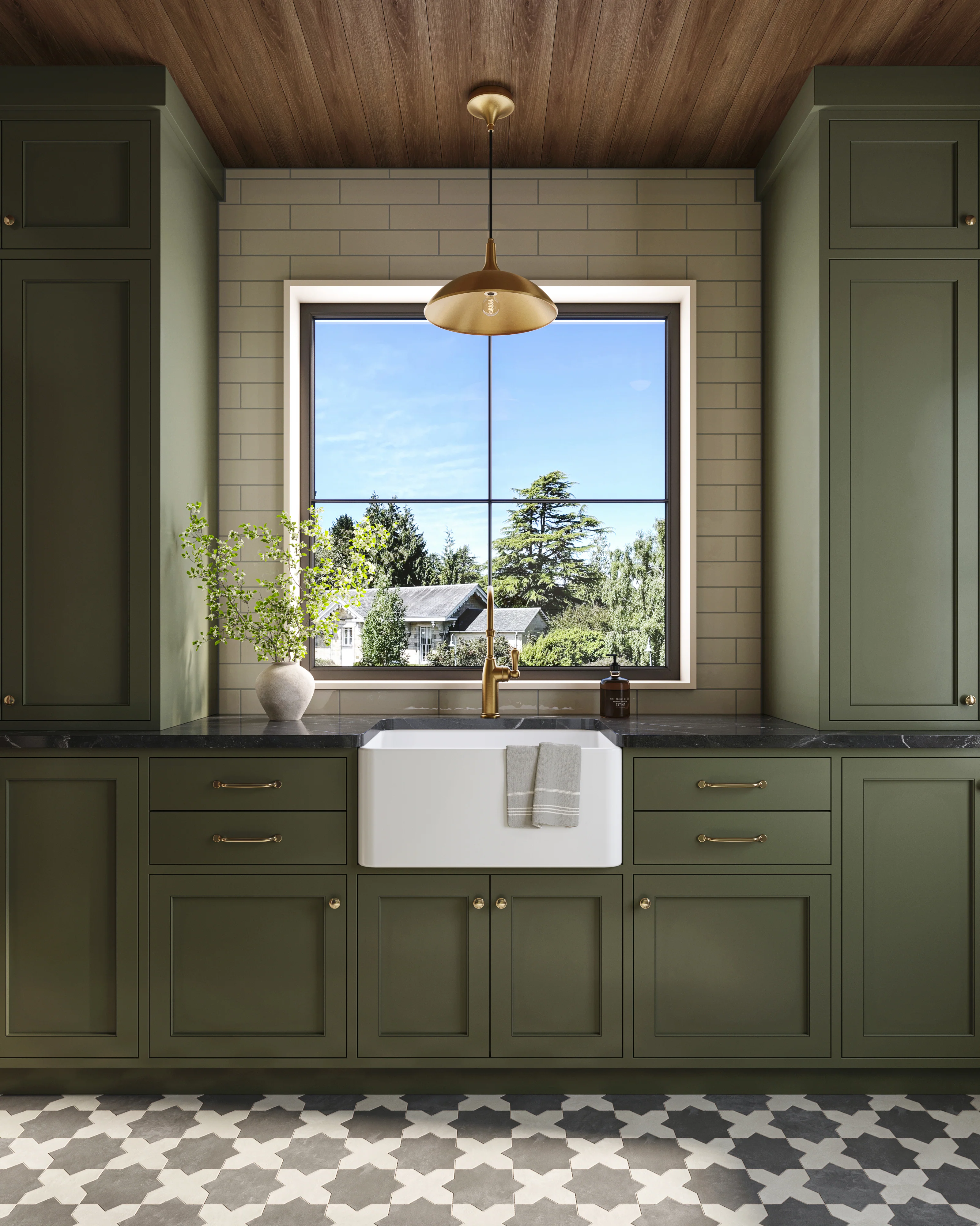 Isabel 11x11 Matte Porcelain Tile Star in Charcoal and Cross in Silverstone - Image 6