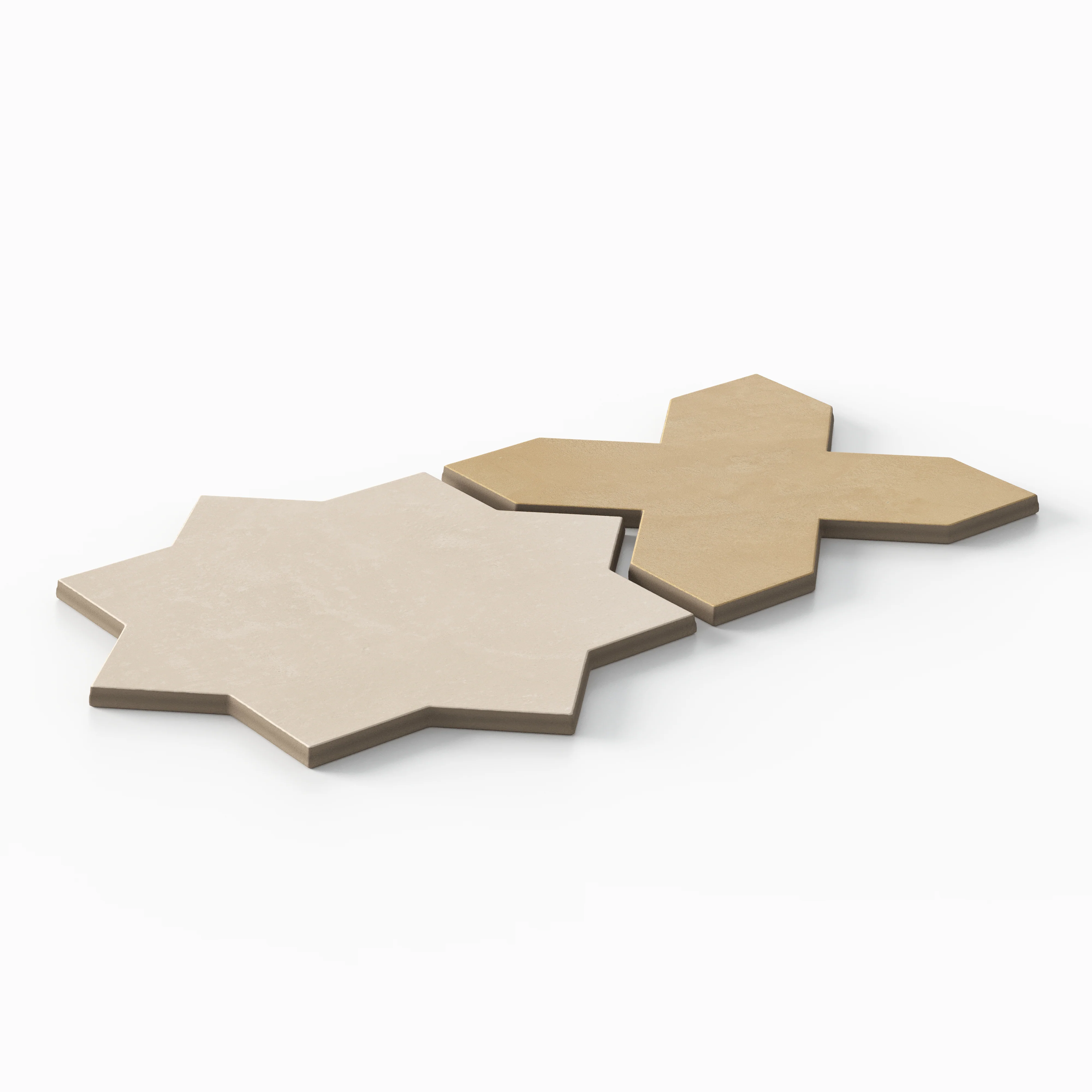 Isabel 11x11 Matte Porcelain Tile Star in Cream and Cross in Daffodil - Image 3