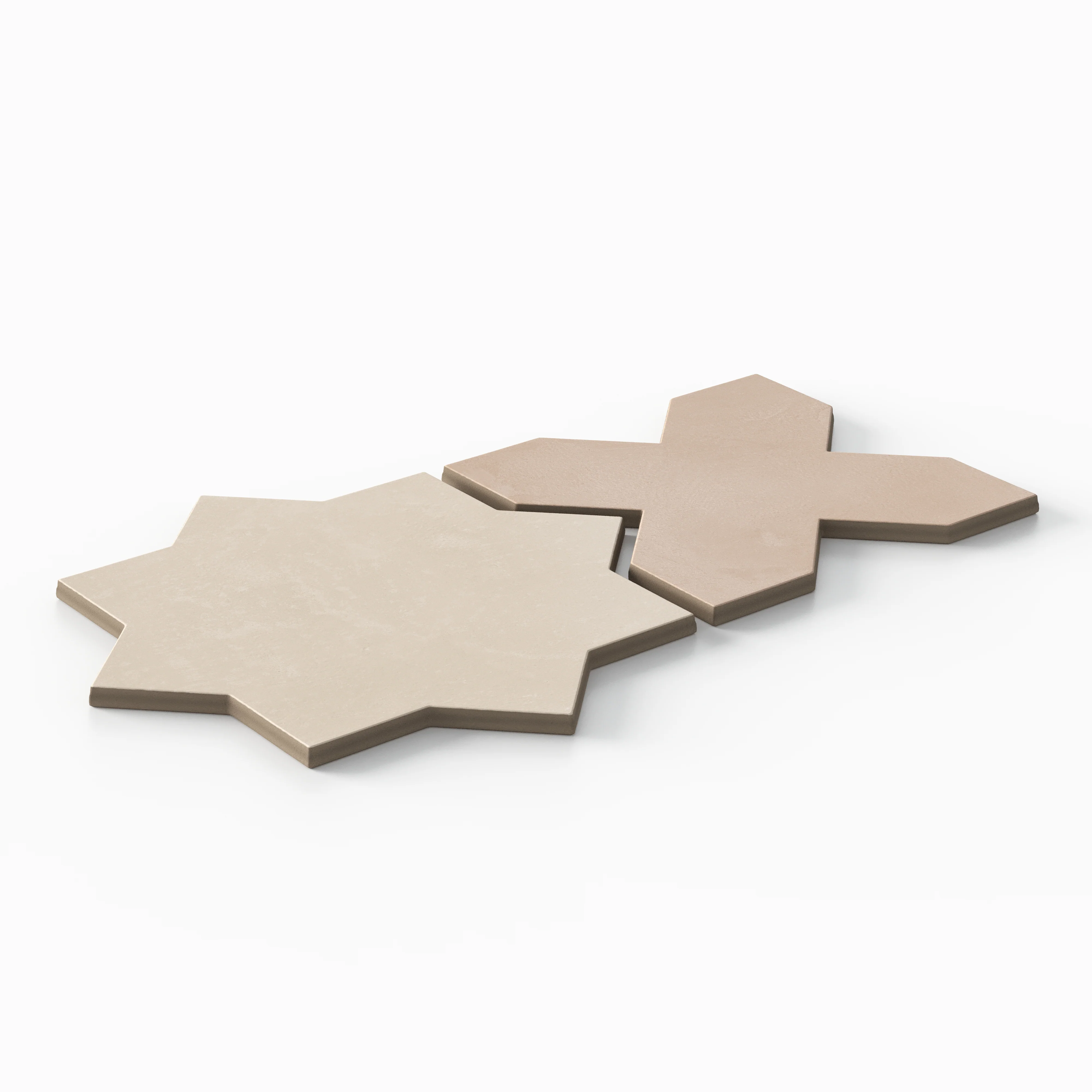 Isabel 11x11 Matte Porcelain Tile Star in Cream and Cross in Rosewood - Image 3