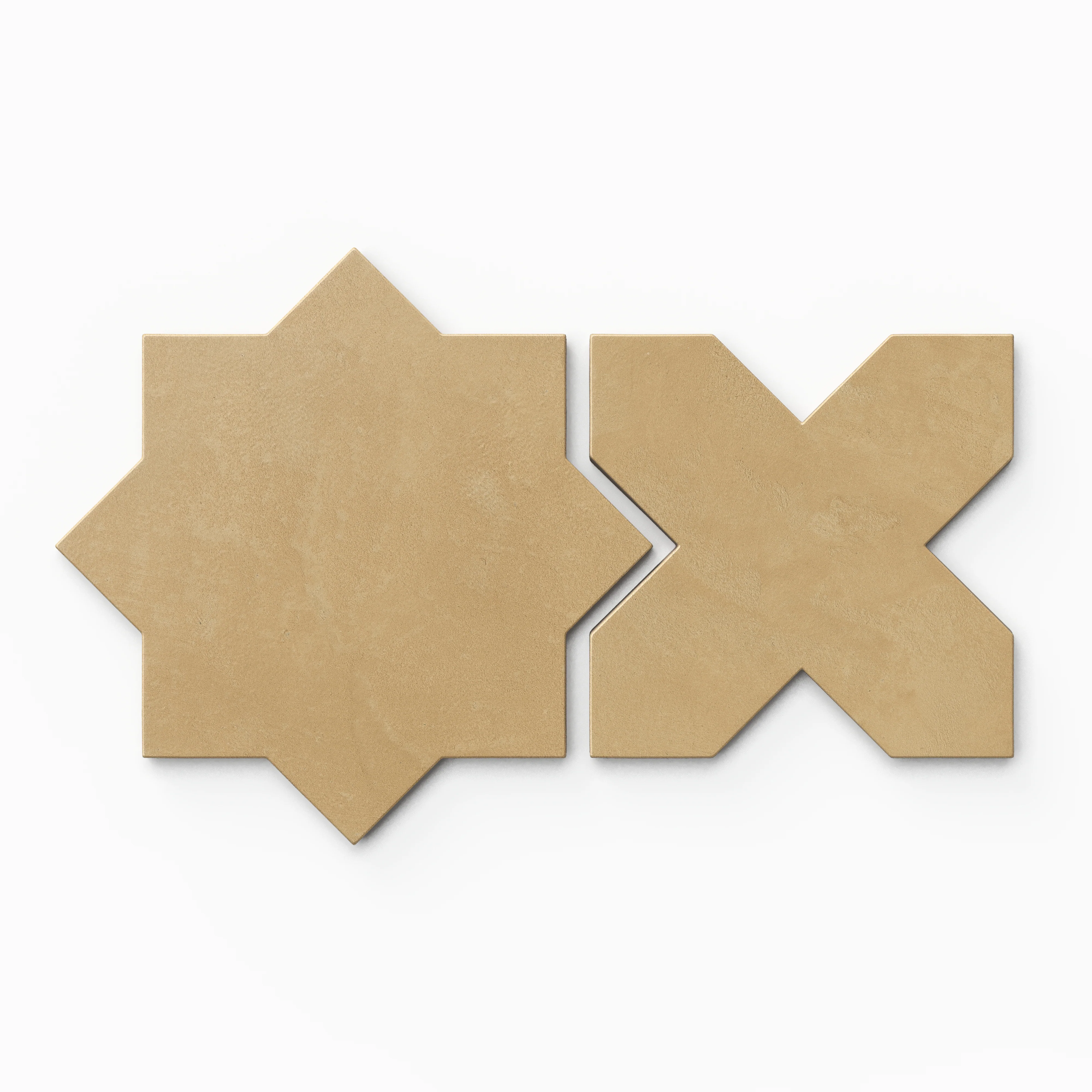 Isabel 11x11 Matte Porcelain Tile Star in Daffodil and Cross in Daffodil - Image 2