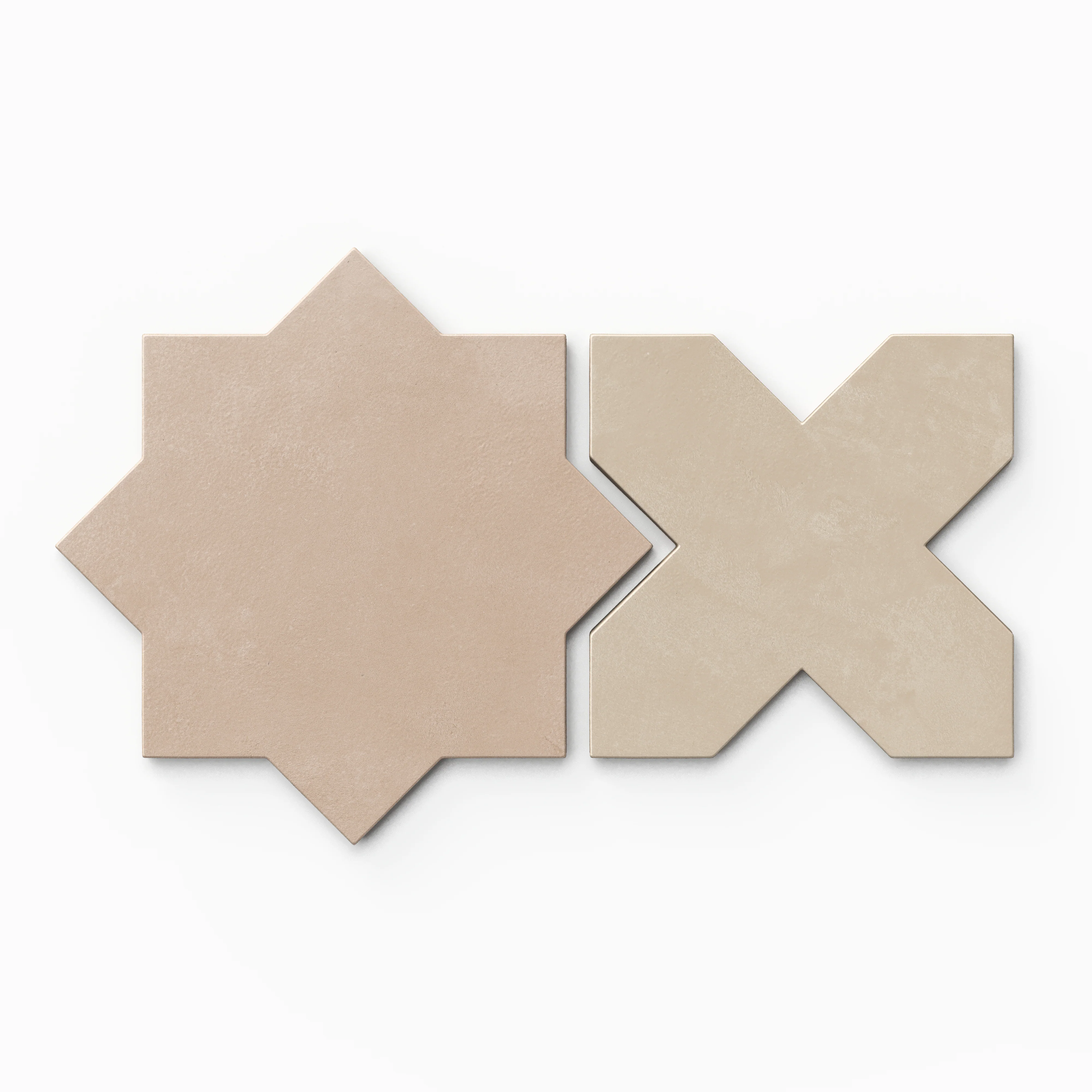 Isabel 11x11 Matte Porcelain Tile Star in Rosewood and Cross in Almond Mist - Image 2