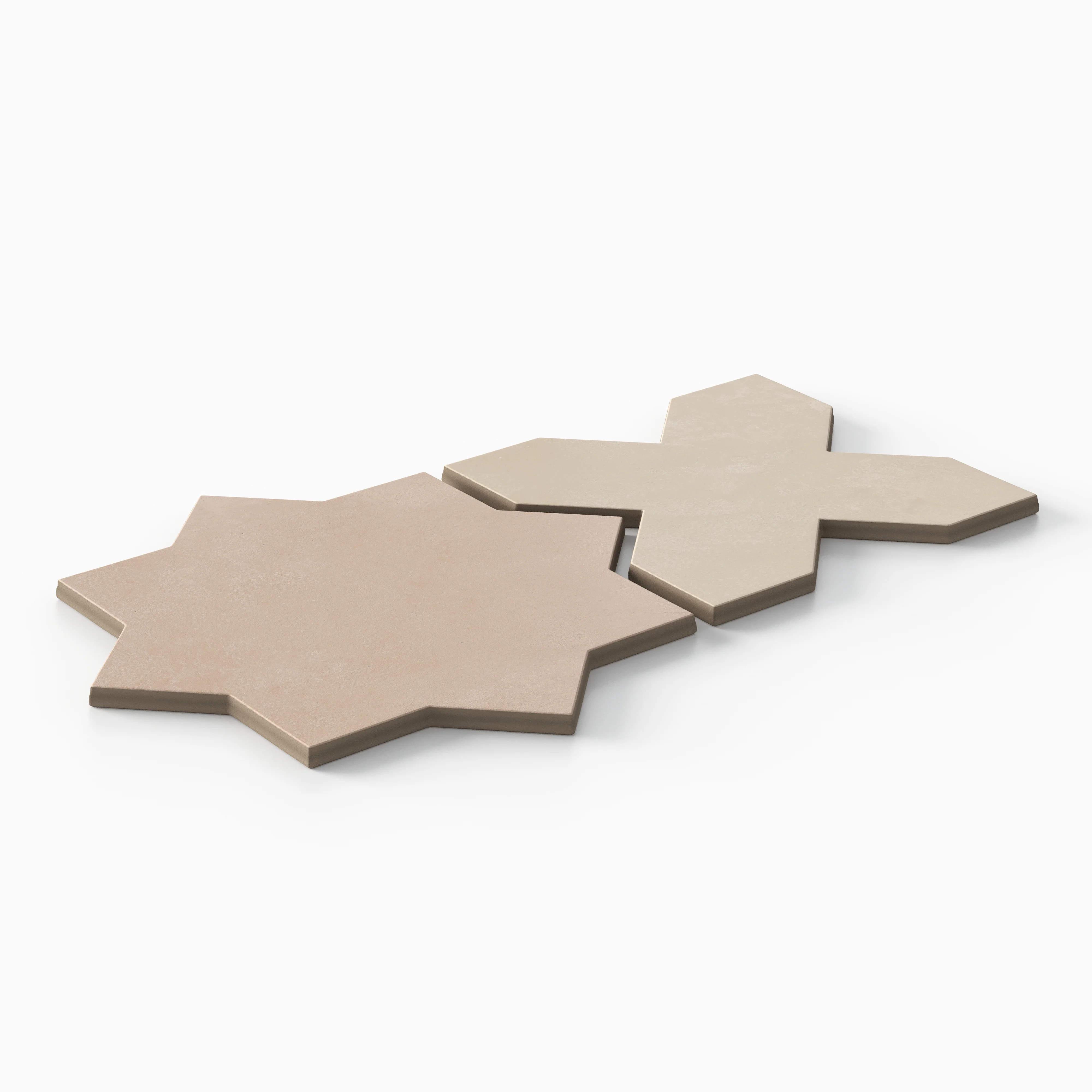 Isabel 11x11 Matte Porcelain Tile Star in Rosewood and Cross in Almond Mist - Image 3