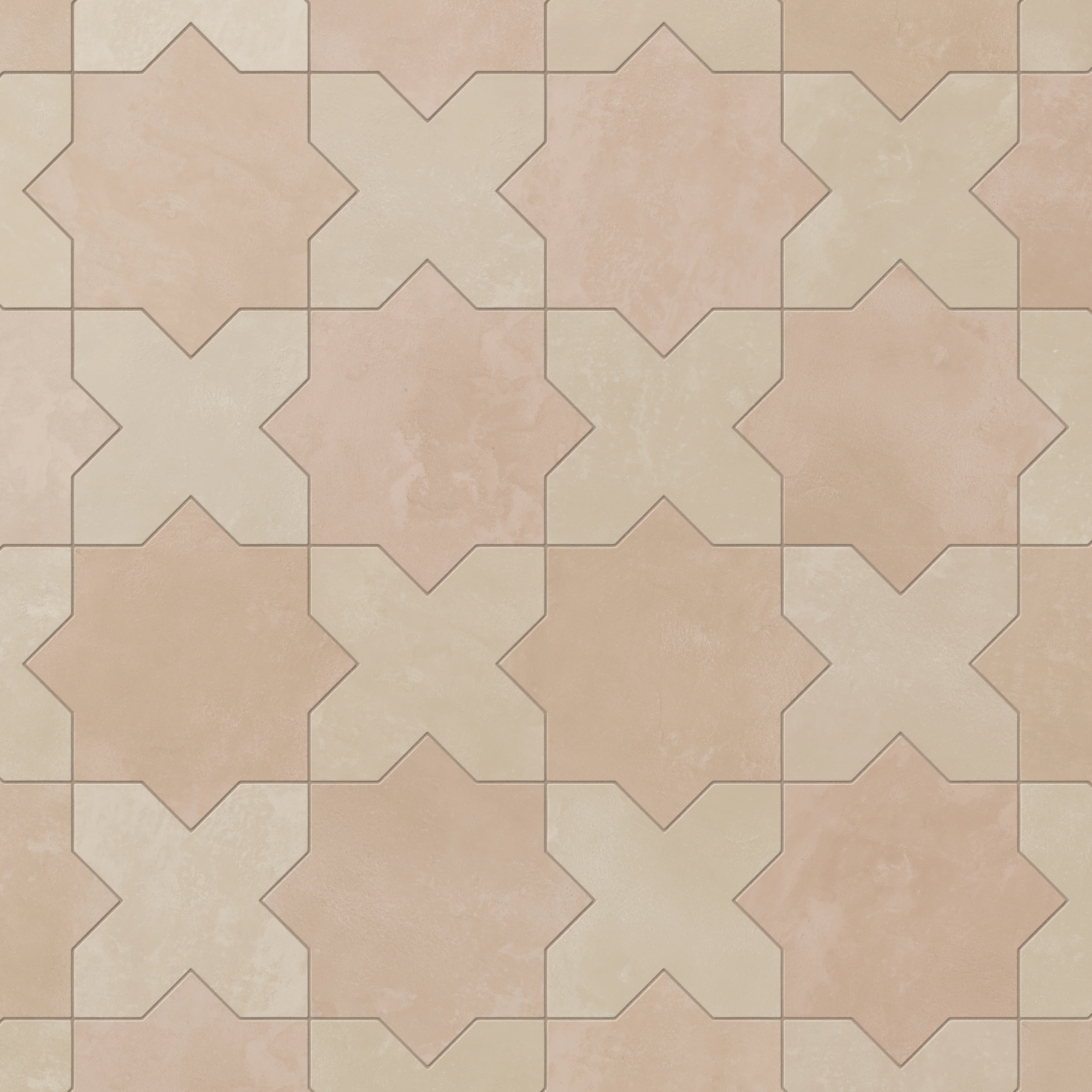 Isabel 11x11 Matte Porcelain Tile Star in Rosewood and Cross in Almond Mist - Image 4