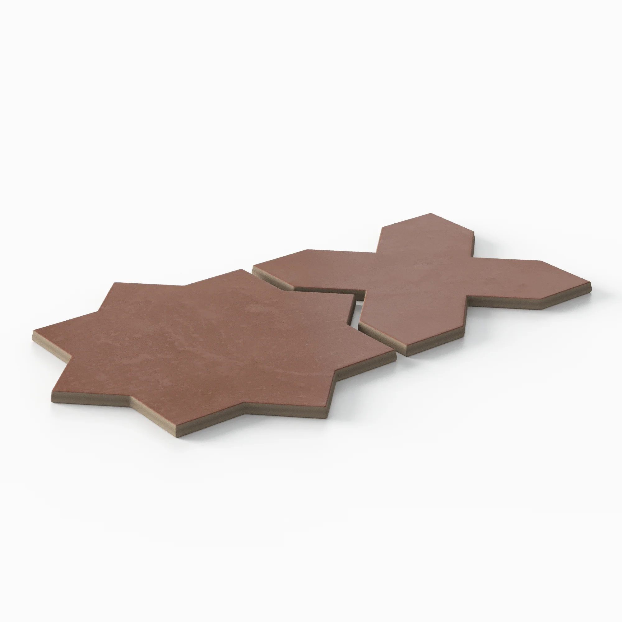Isabel 11x11 Matte Porcelain Tile Star in Rust and Cross in Rust - Image 4