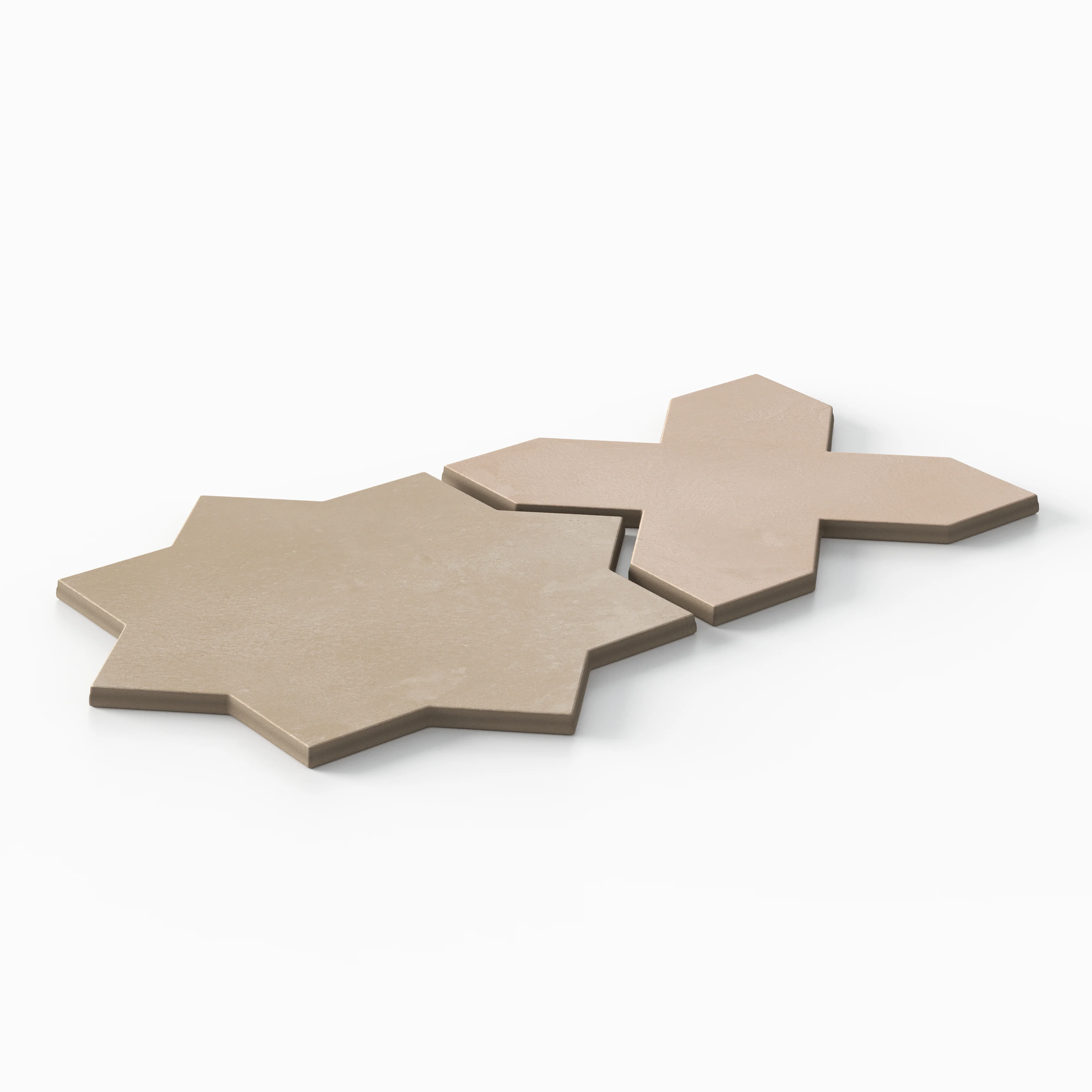 Isabel 11x11 Matte Porcelain Tile Star in Sand and Cross in Rosewood - Image 3
