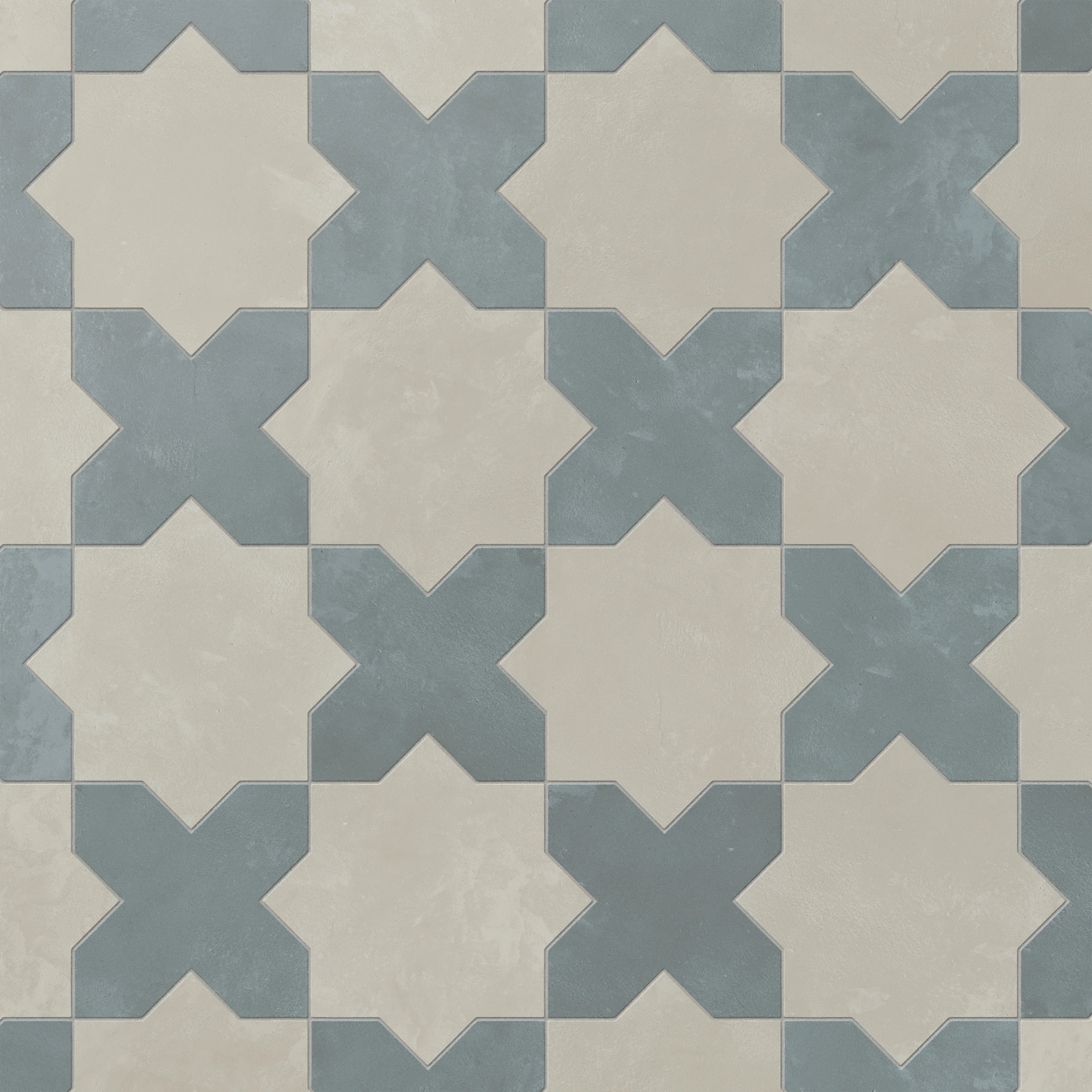 Isabel 11x11 Matte Porcelain Tile Star in Silverstone and Cross in Slate - Image 5