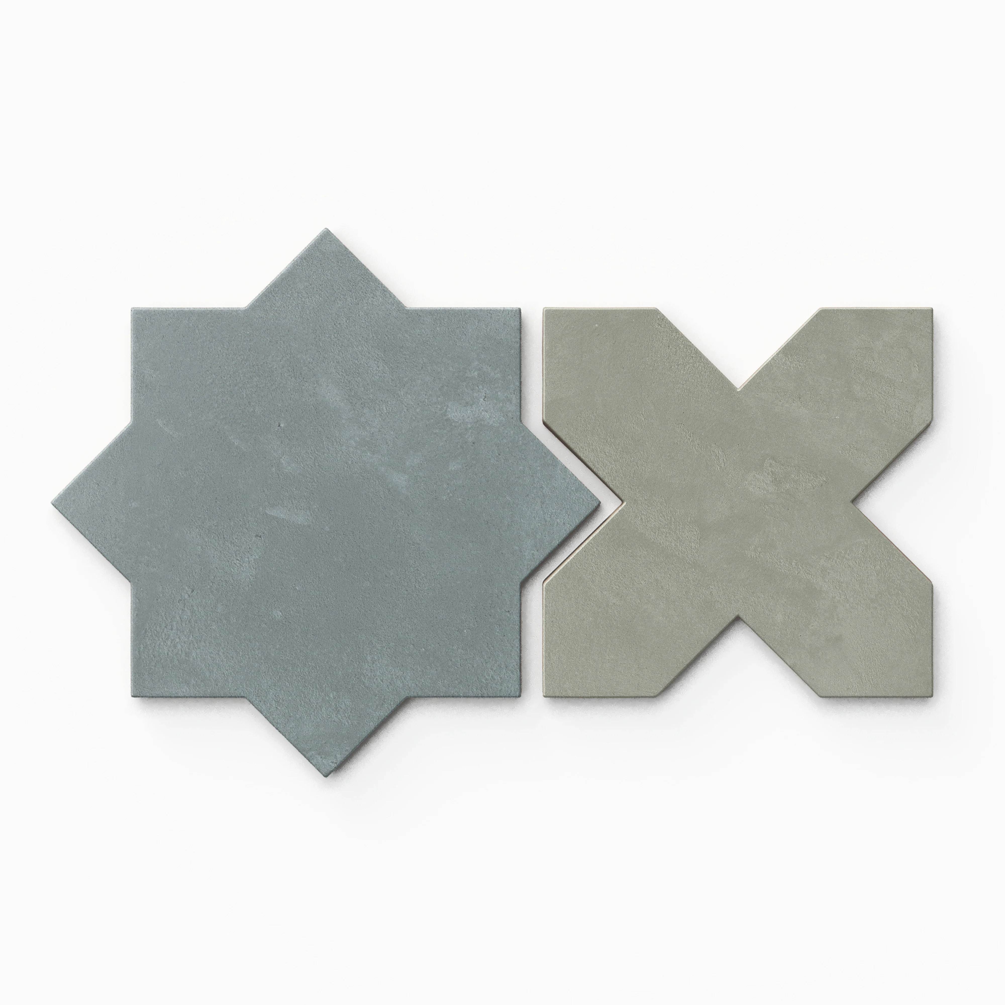 Isabel 11x11 Matte Porcelain Tile Star in Slate and Cross in Seasalt - Image 2