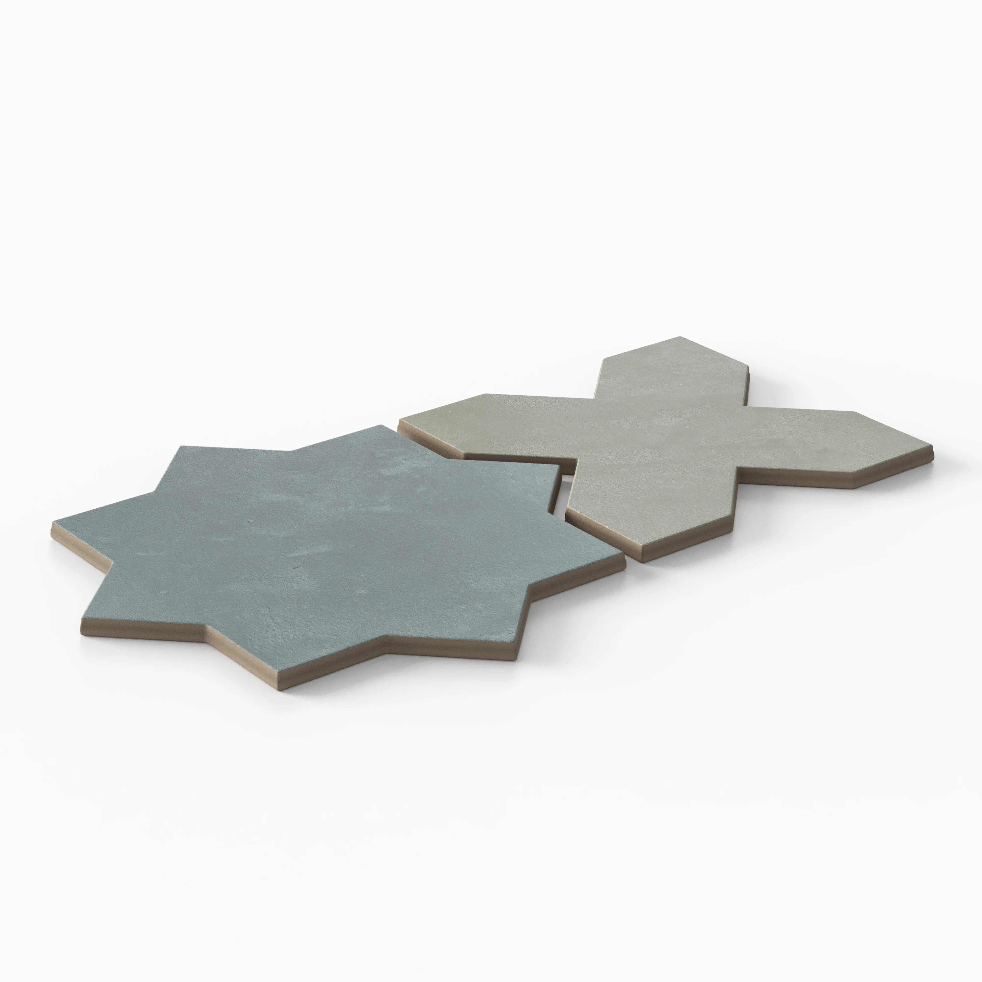 Isabel 11x11 Matte Porcelain Tile Star in Slate and Cross in Seasalt - Image 3