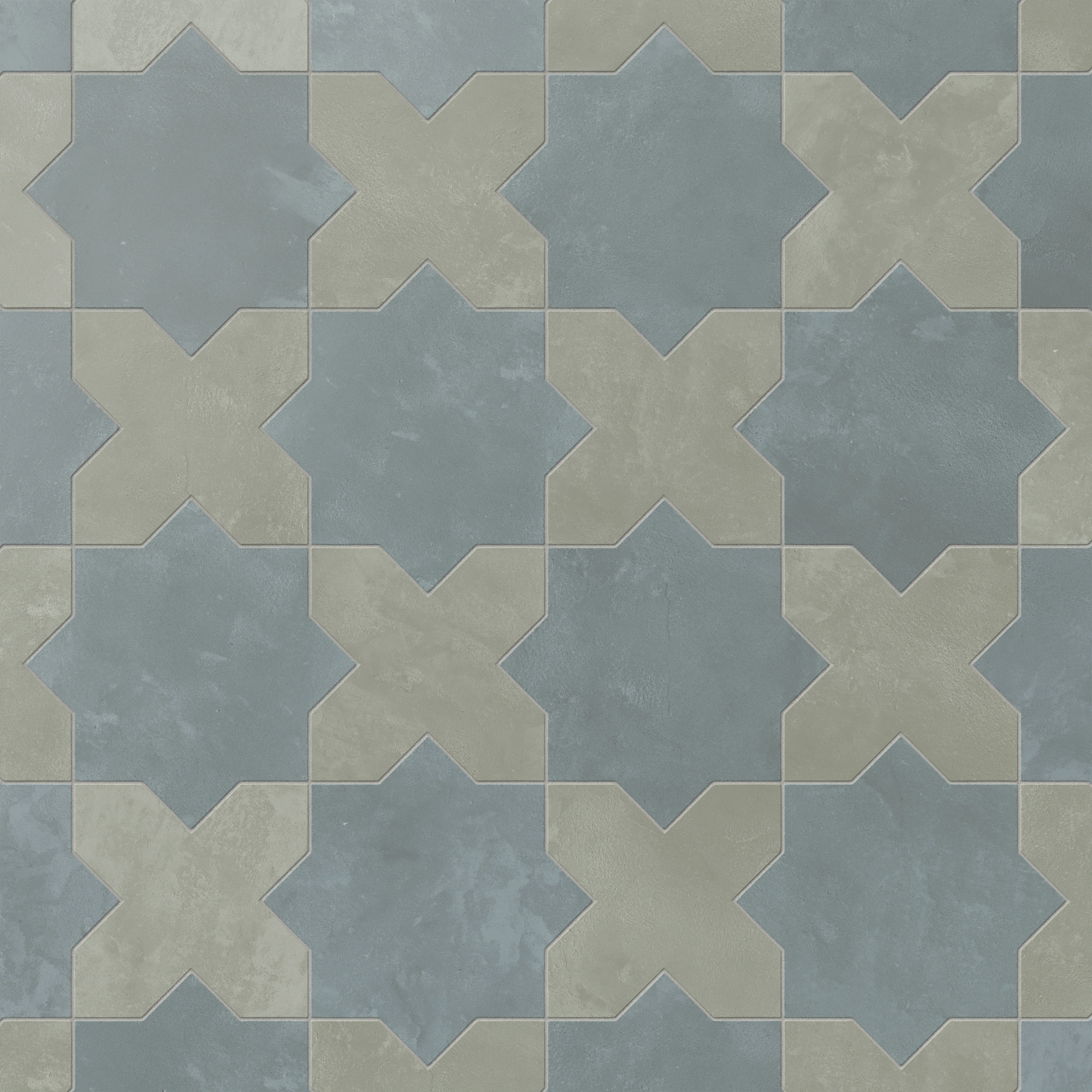 Isabel 11x11 Matte Porcelain Tile Star in Slate and Cross in Seasalt - Image 4