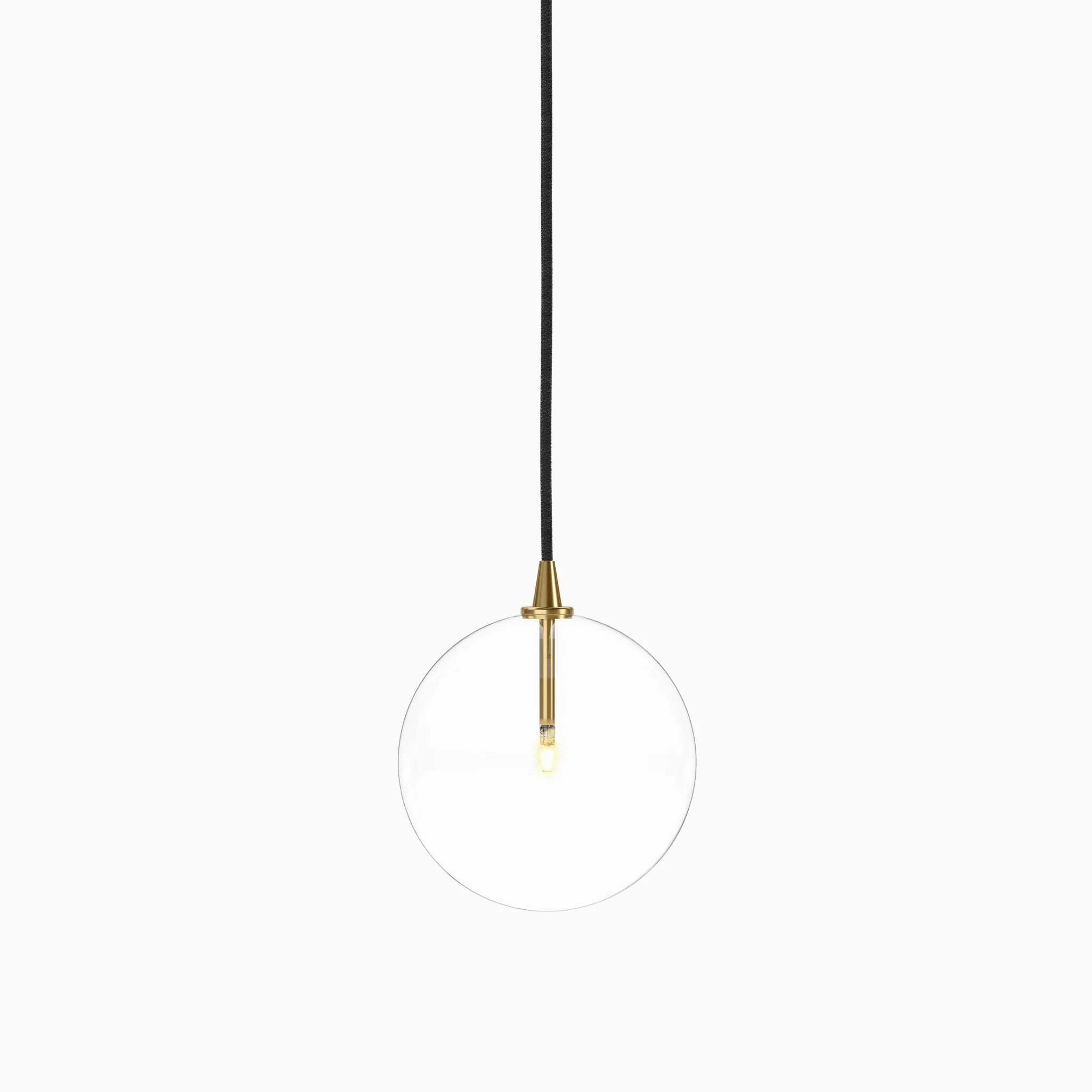 Iverson Pendant in 8" Clear Glass & Burnished Brass - Image 3