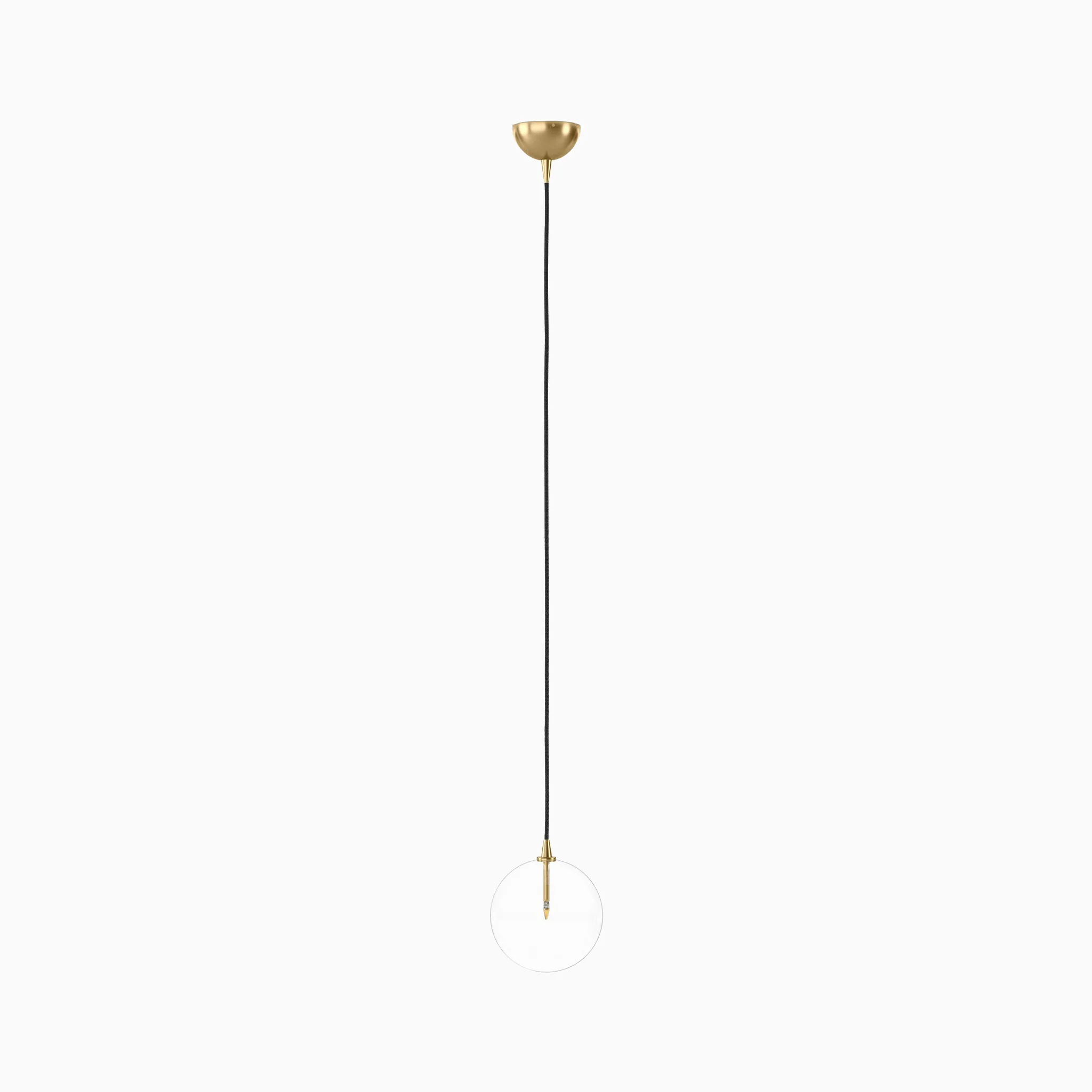 Iverson Pendant in 8" Clear Glass & Burnished Brass - Image 4