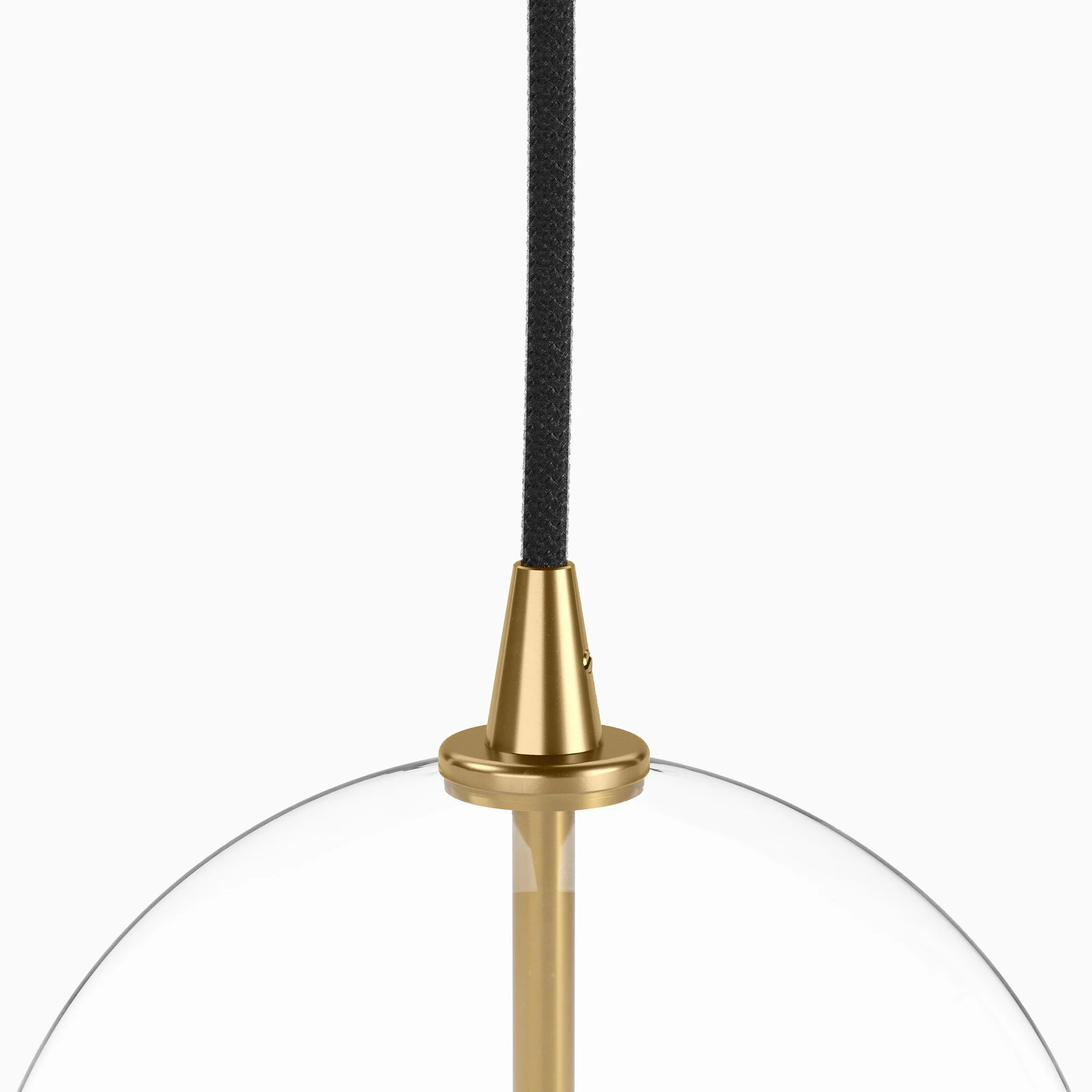 Iverson Pendant in 8" Clear Glass & Burnished Brass - Image 5