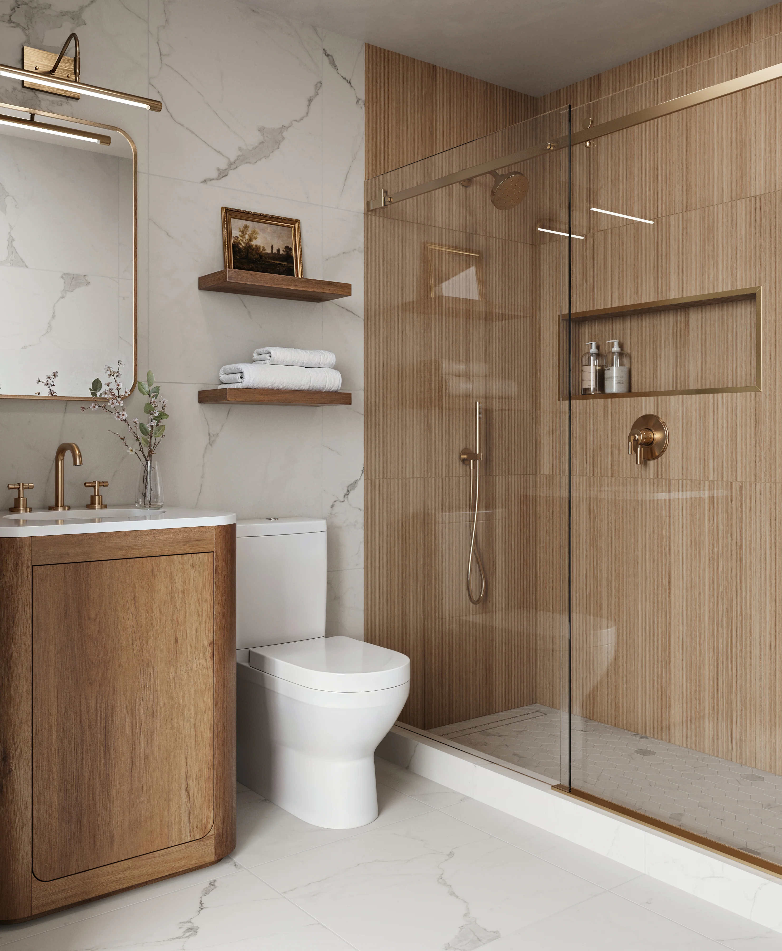 Jameson 12x36 Matte Ceramic Tile in Camel Deco - Image 9