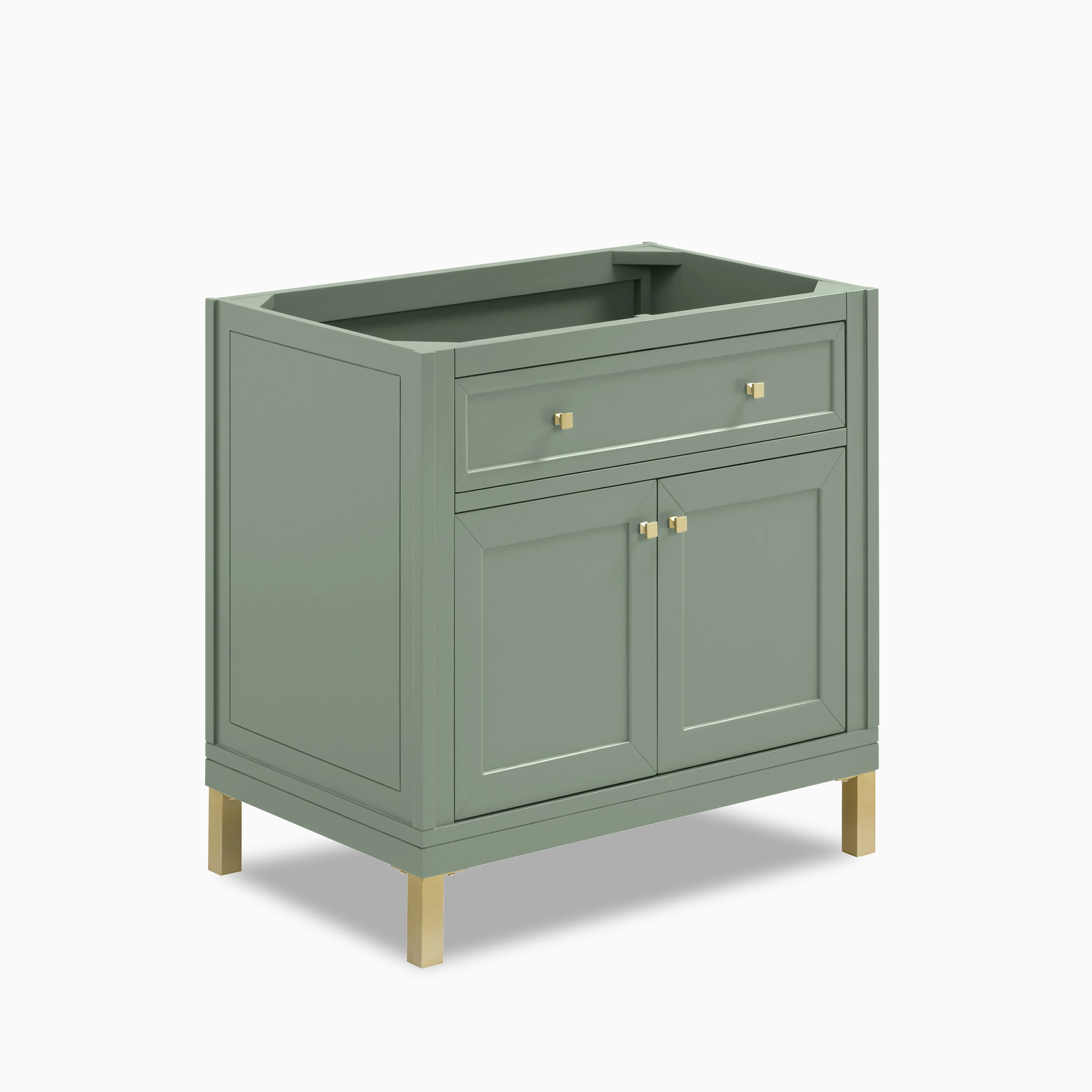 Janelle 36" Single Vanity in Smokey Celadon with 3 cm White Zeus Silestone Top - Image 2